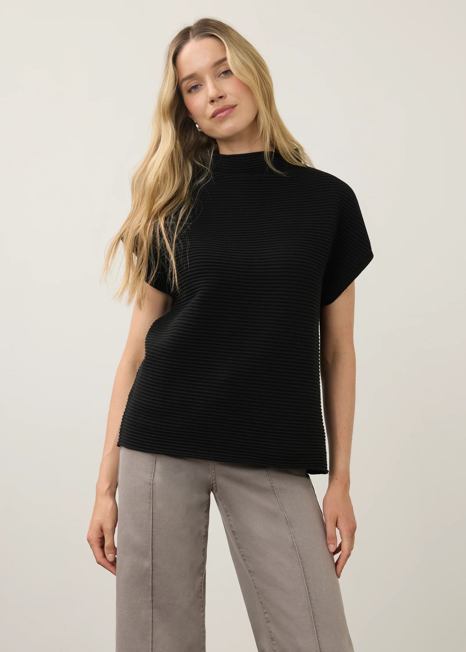 Ottoman Sweater Cap Sleeve Sweater