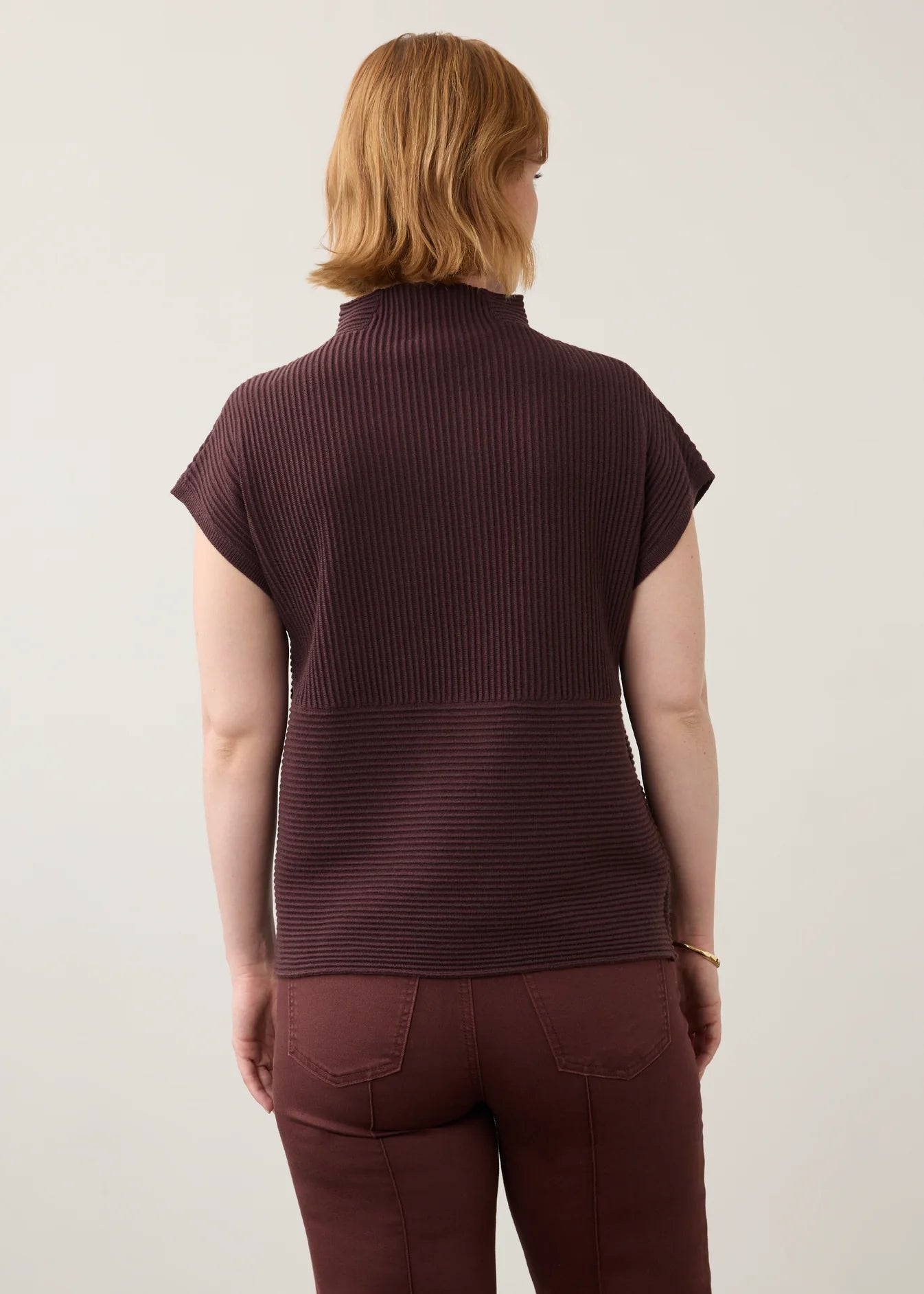 Ottoman Sweater Cap Sleeve Sweater 1012203