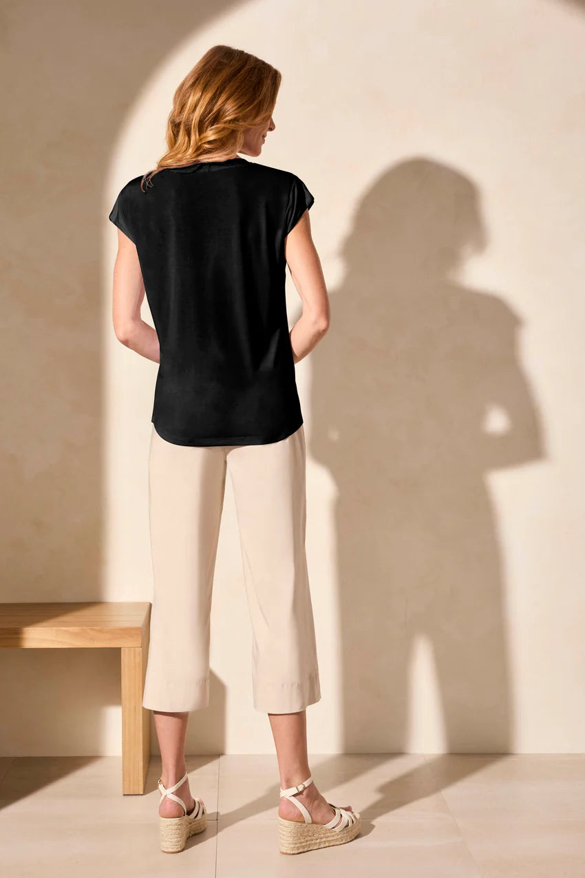 CAP SLEEVE V NECK TOP