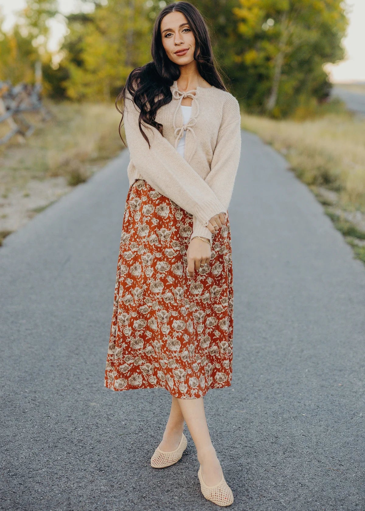 Textured Midi Skirt