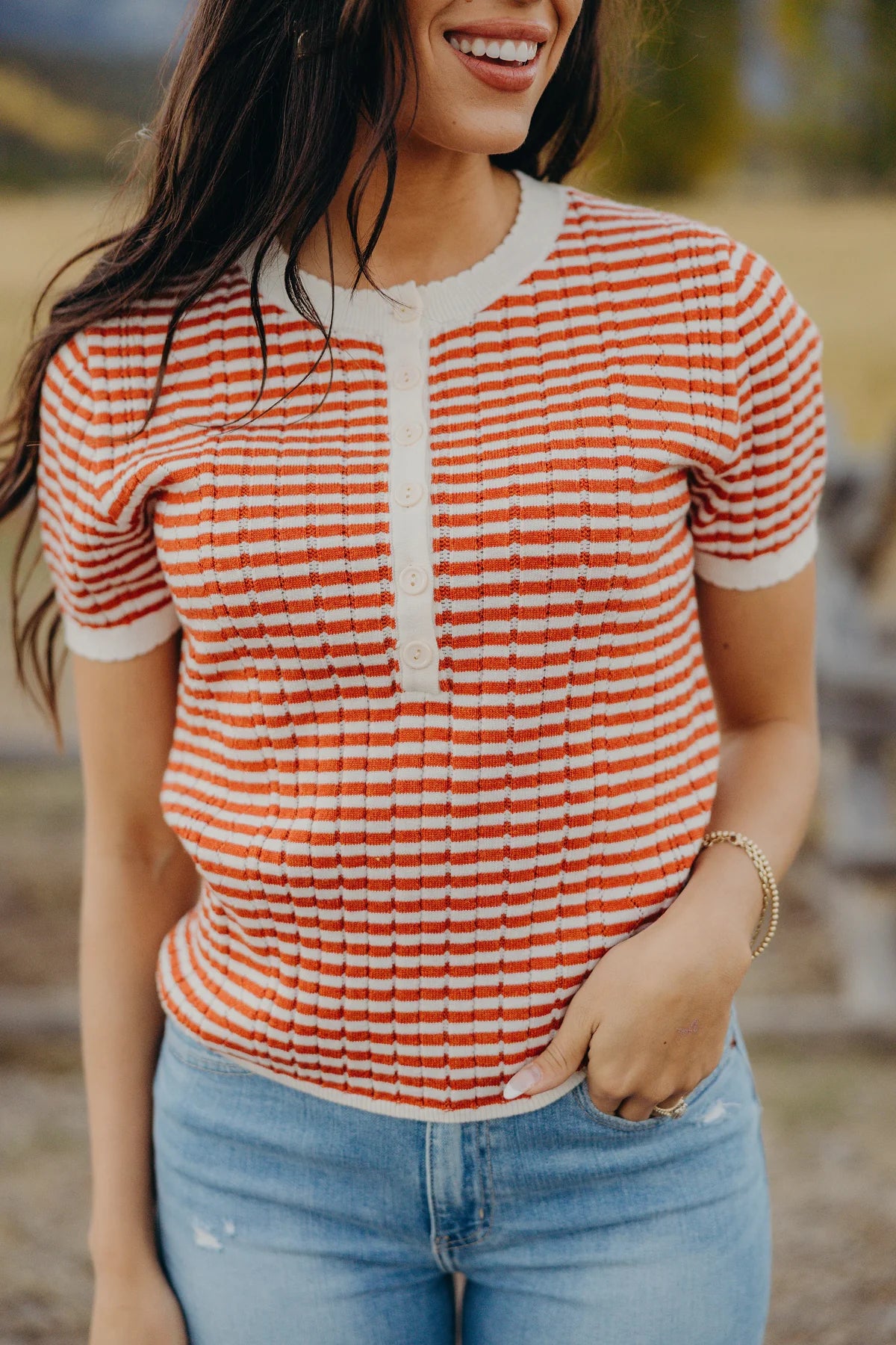 Henley Knit Sweater