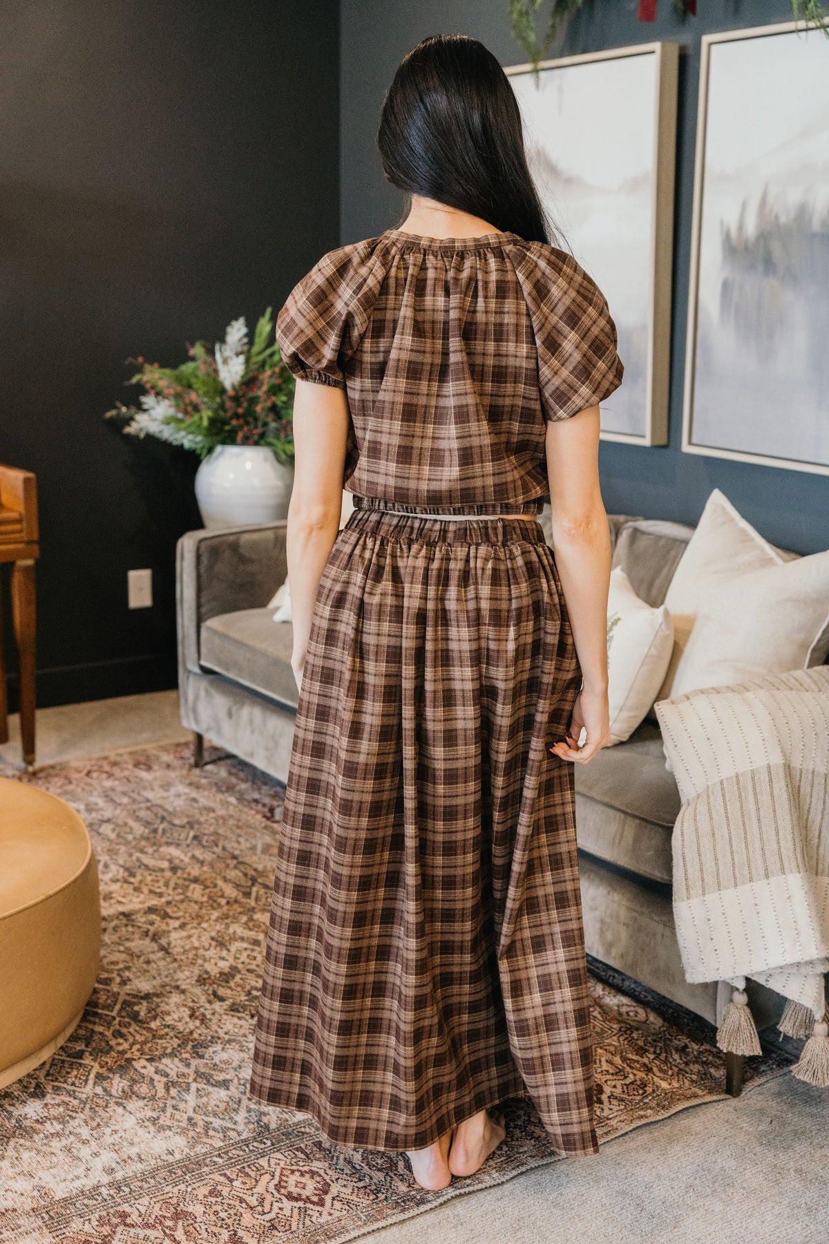 Gathered Midi Skirt