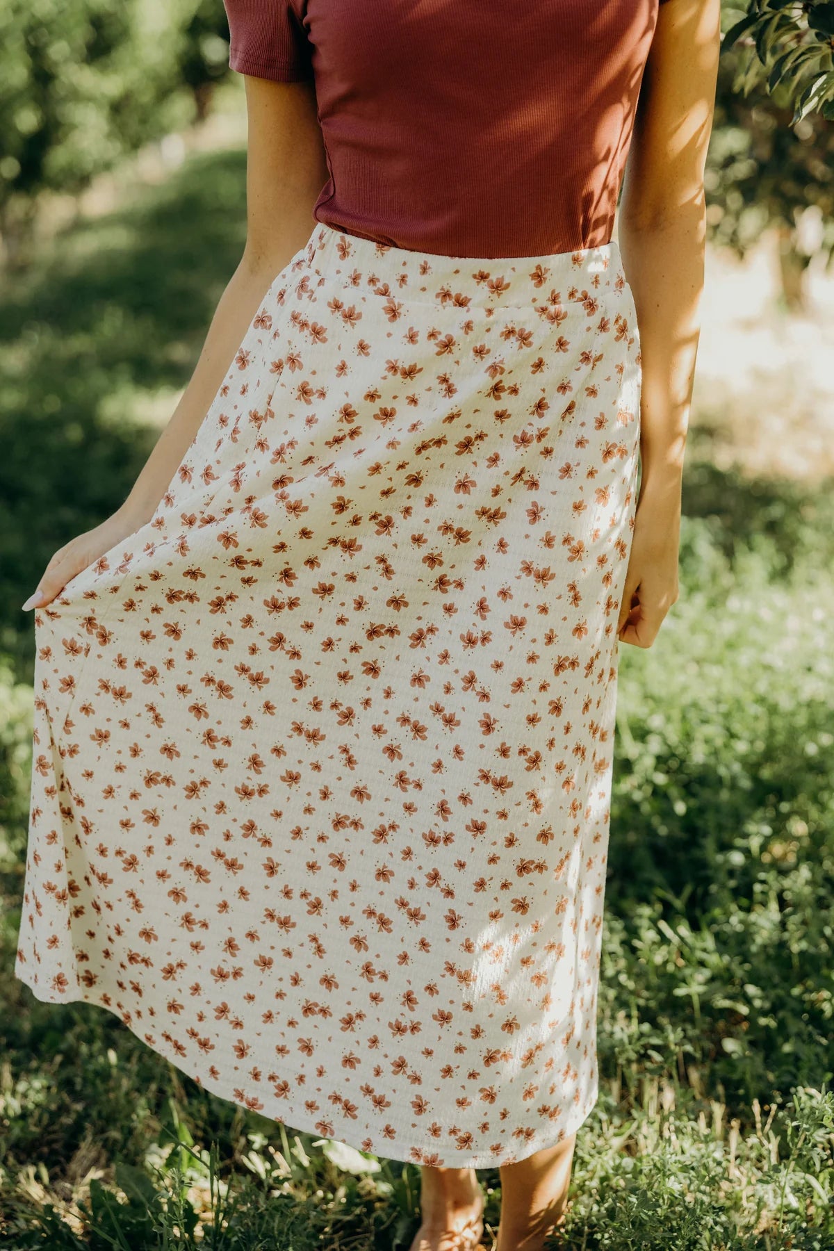 Textured Midi Skirt