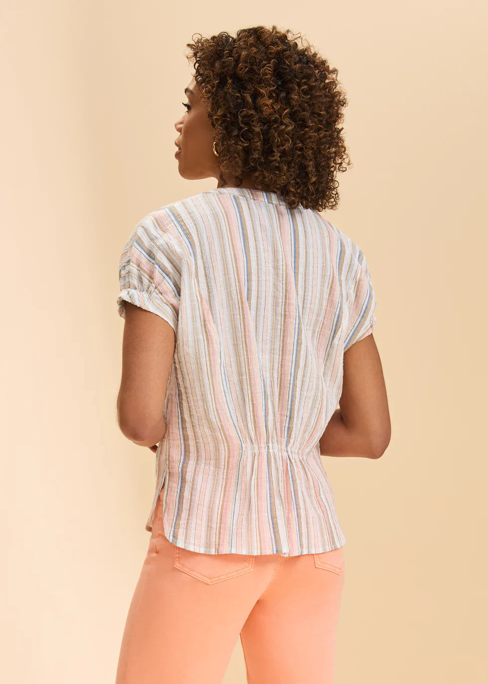 Short Sleeve Striped Blouse 7890818
