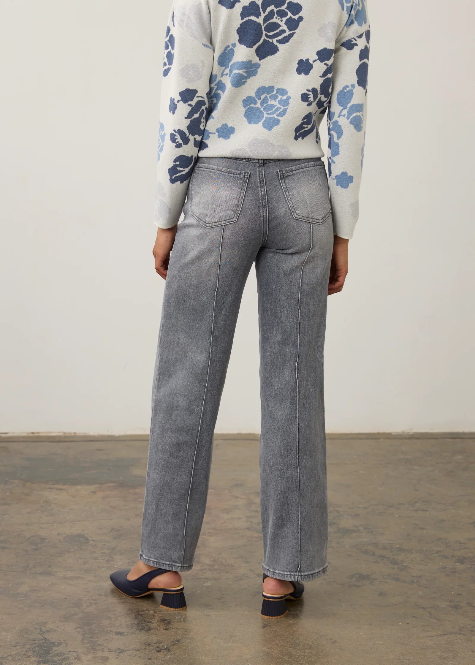 Olivia Pintuck Wide Leg Denim