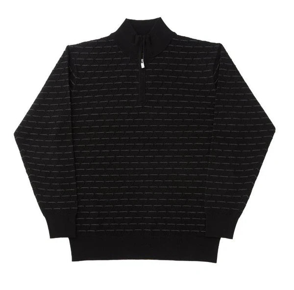 Tonal Diamond 1/4 Zip Sweater