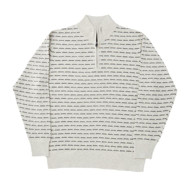 Tonal Diamond 1/4 Zip Sweater