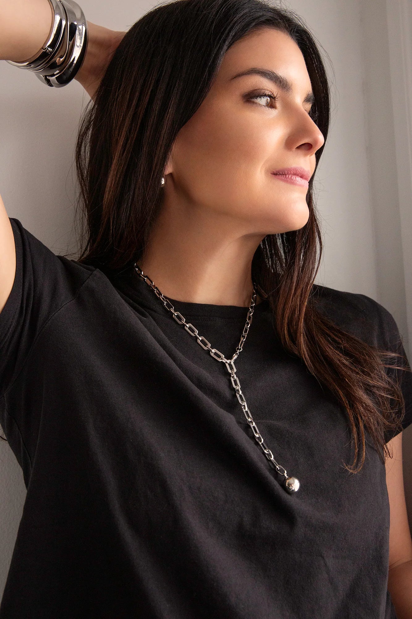 Ball Drop Adjustable Lariat Necklace