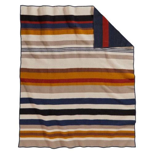 Bridger Wool Throw 100% Wool Blanket Cascade Stripe