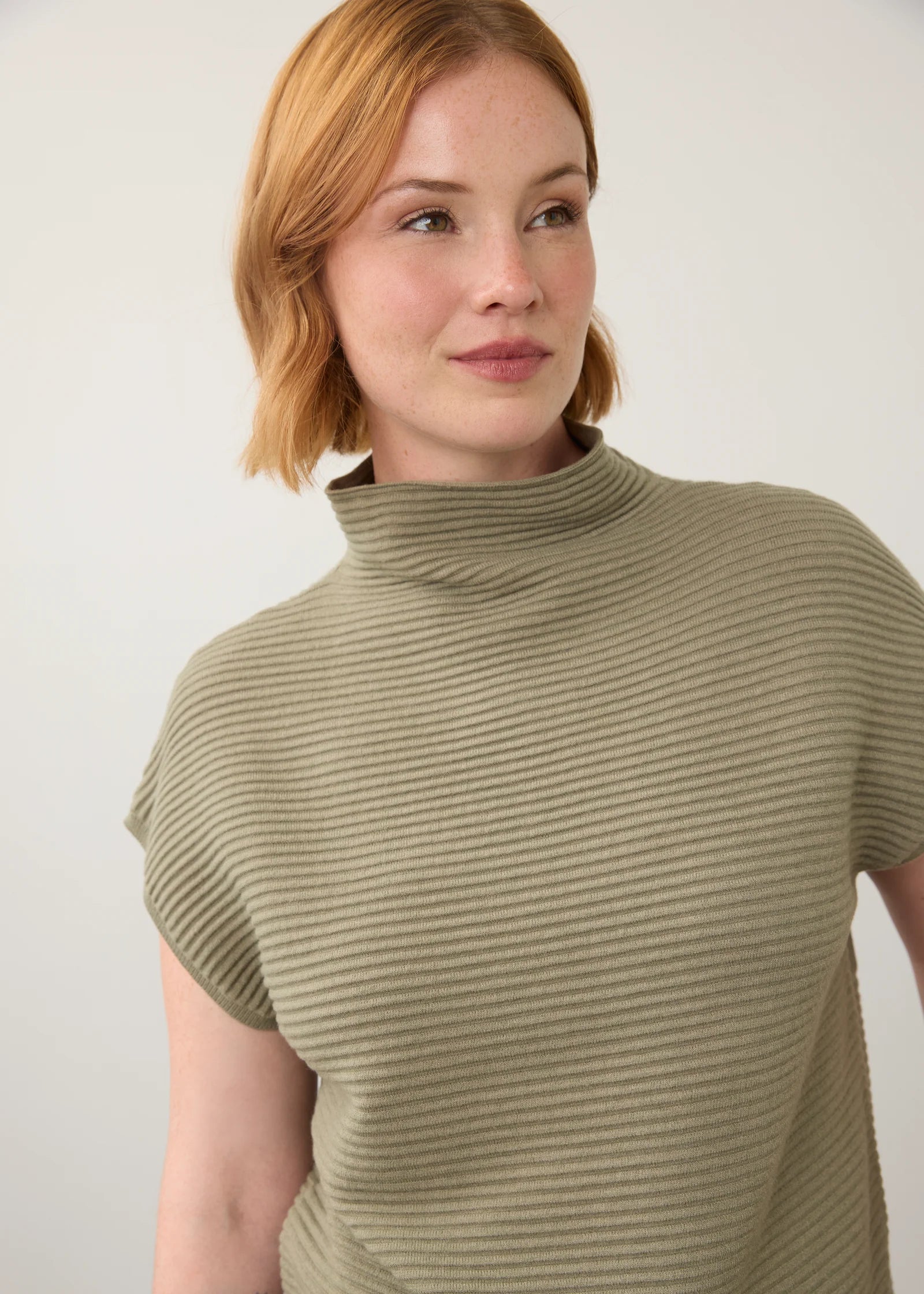 Ottoman Sweater Cap Sleeve Sweater