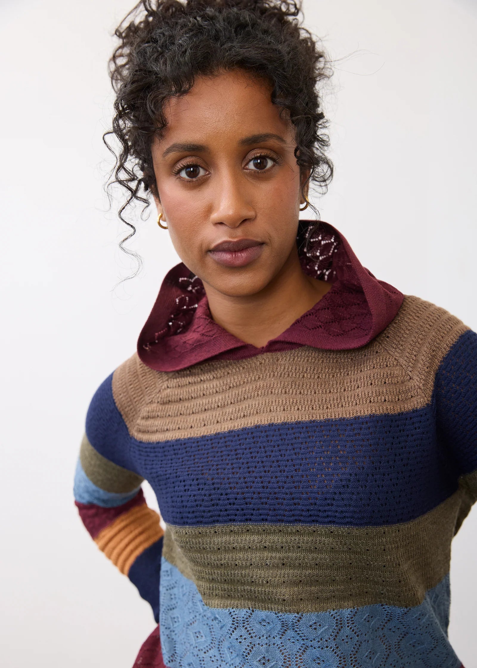 Hooded Stripe Sweater 1274246