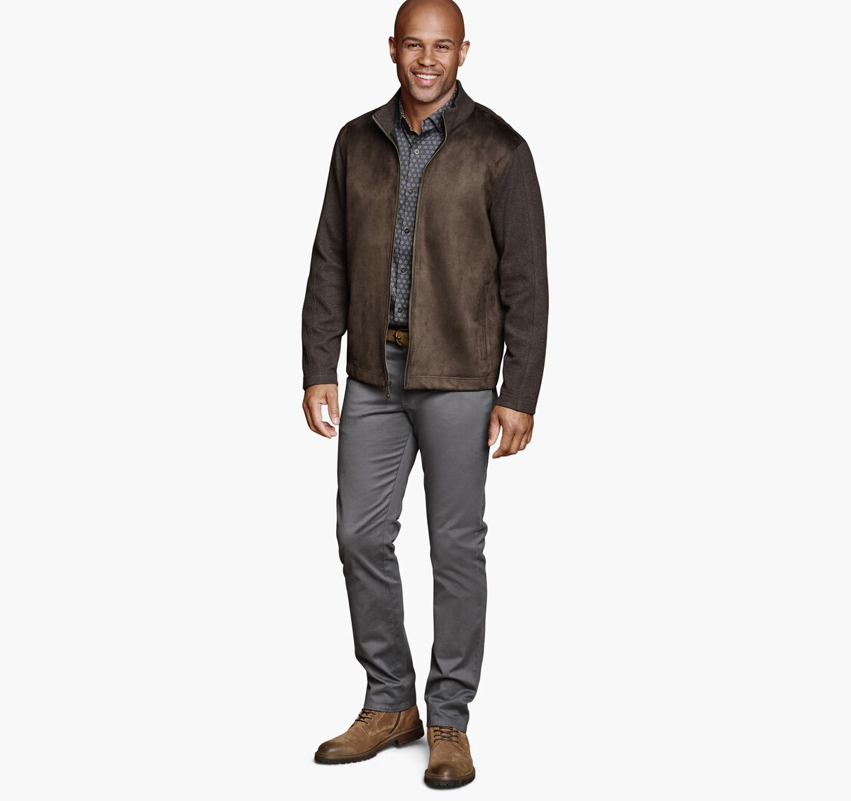 Faux Suede Full Zip