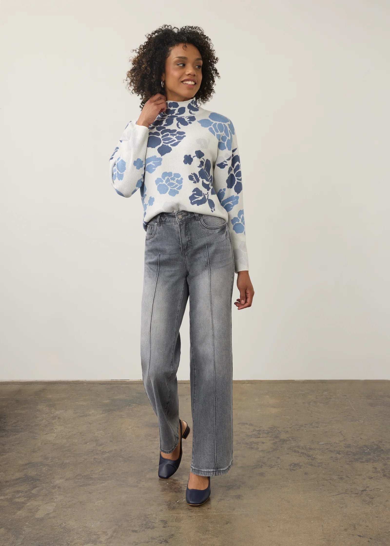 Olivia Pintuck Wide Leg Denim