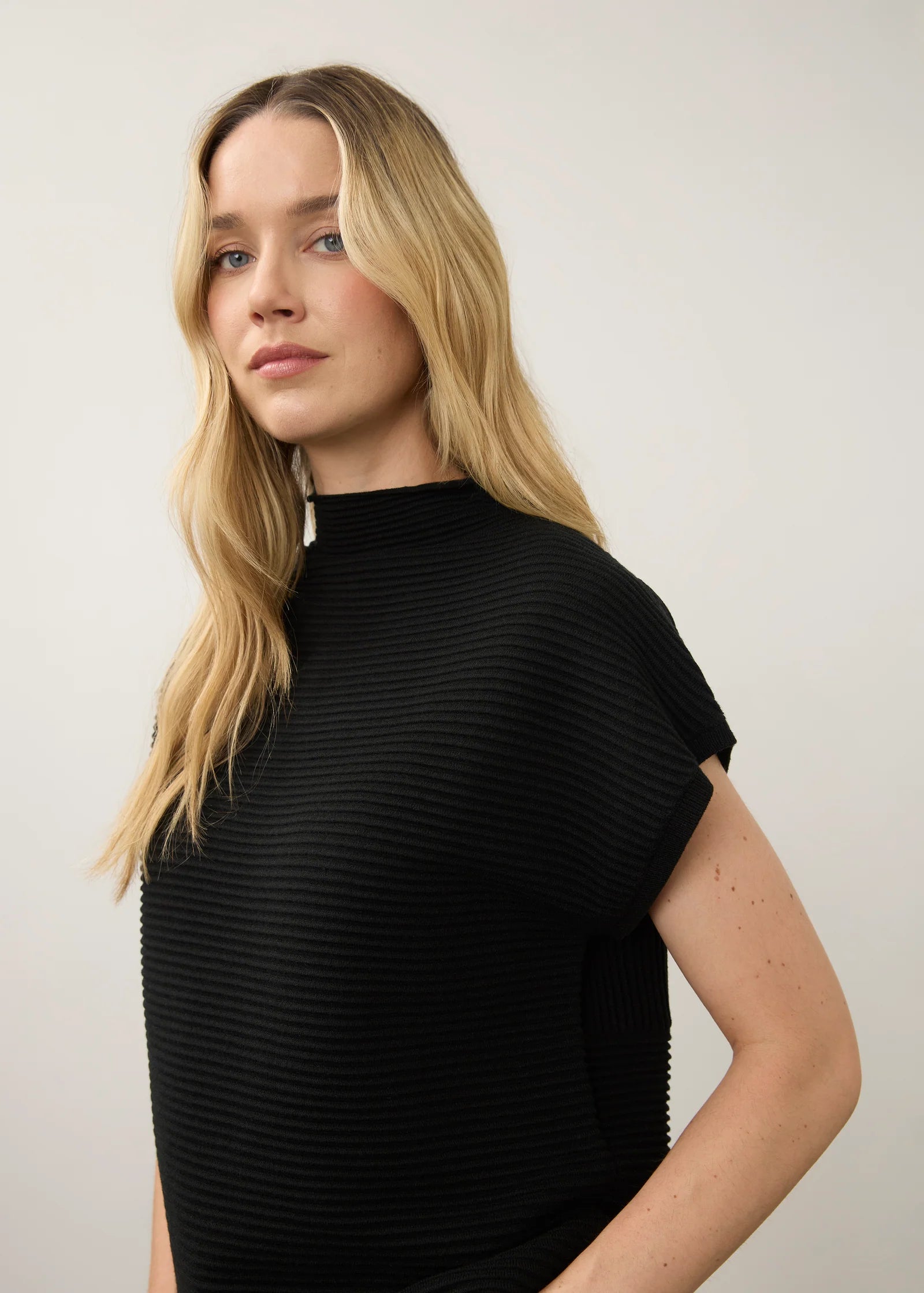 Ottoman Sweater Cap Sleeve Sweater