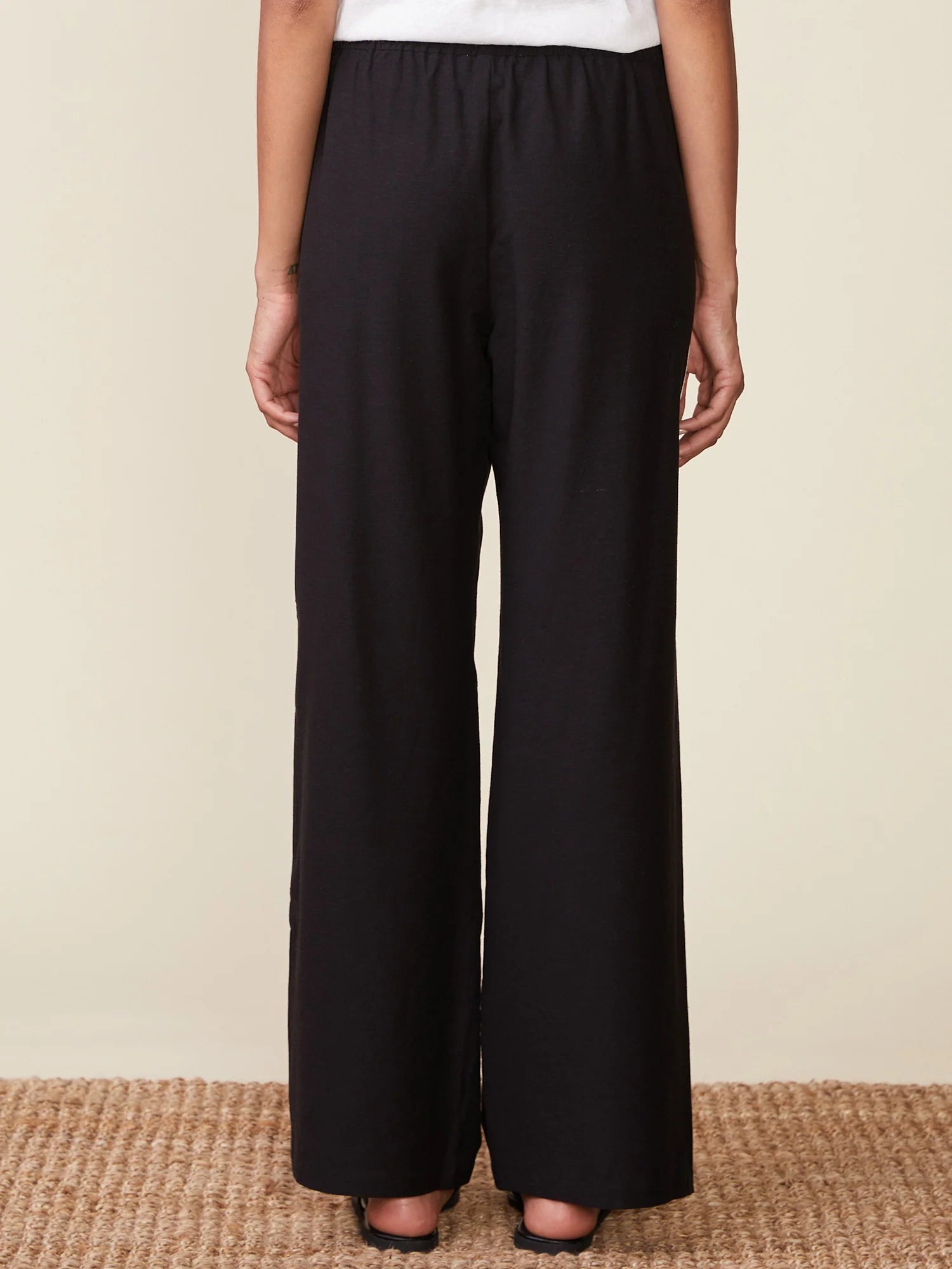Linen Blend Pants w/Contrast Stripe