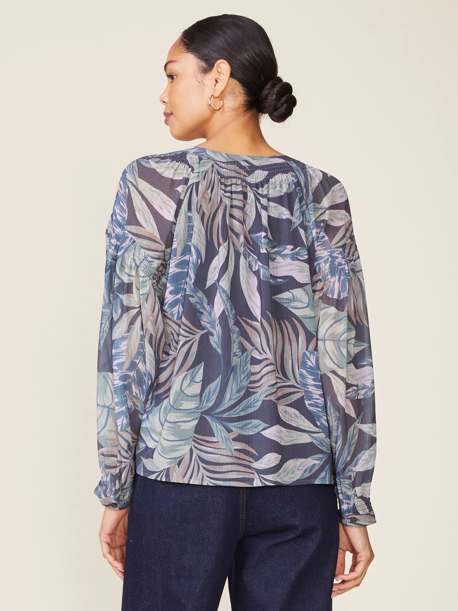 Long Sleeve Printed Blouse