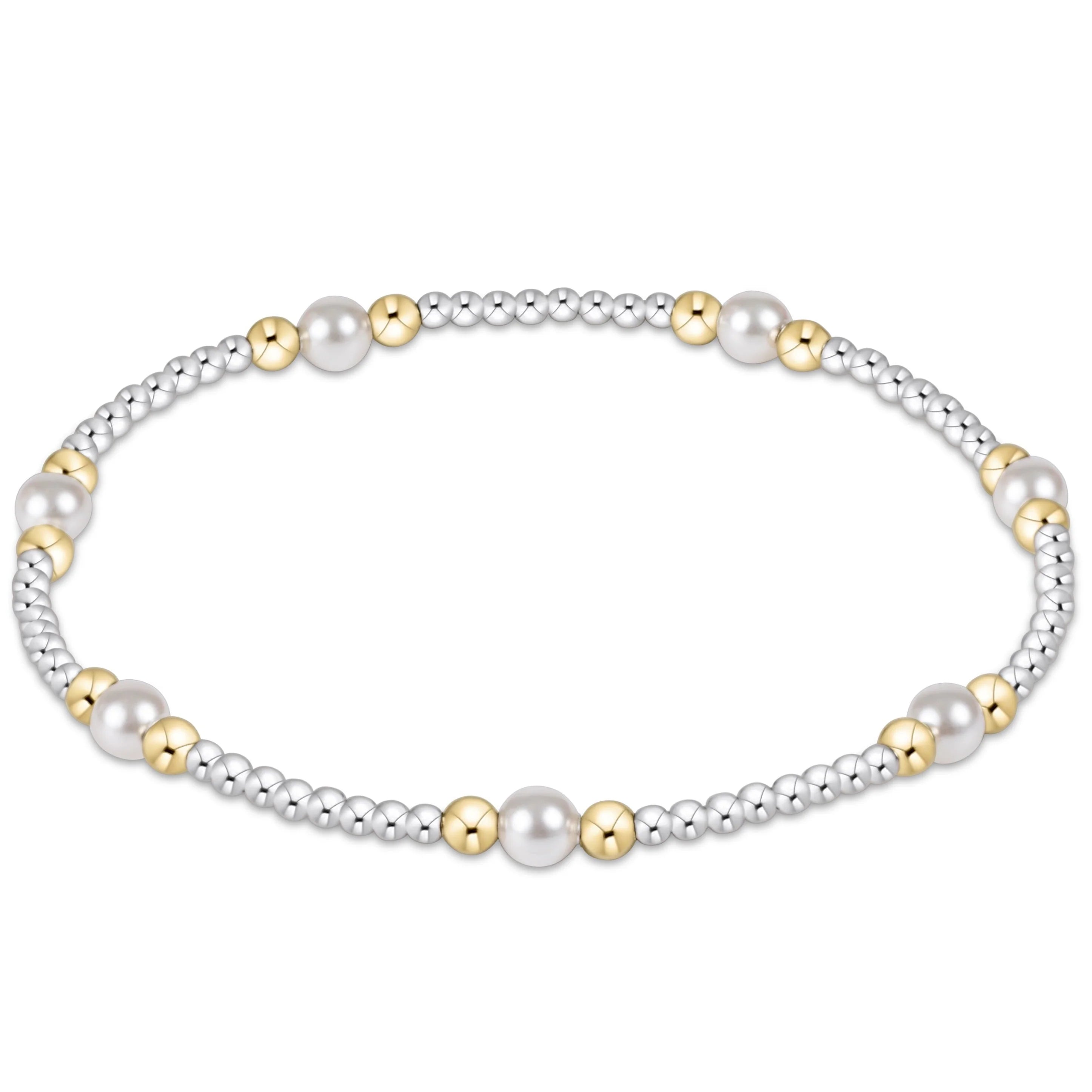 Purpose Pearl 4mm Mixed Metal Bracelet