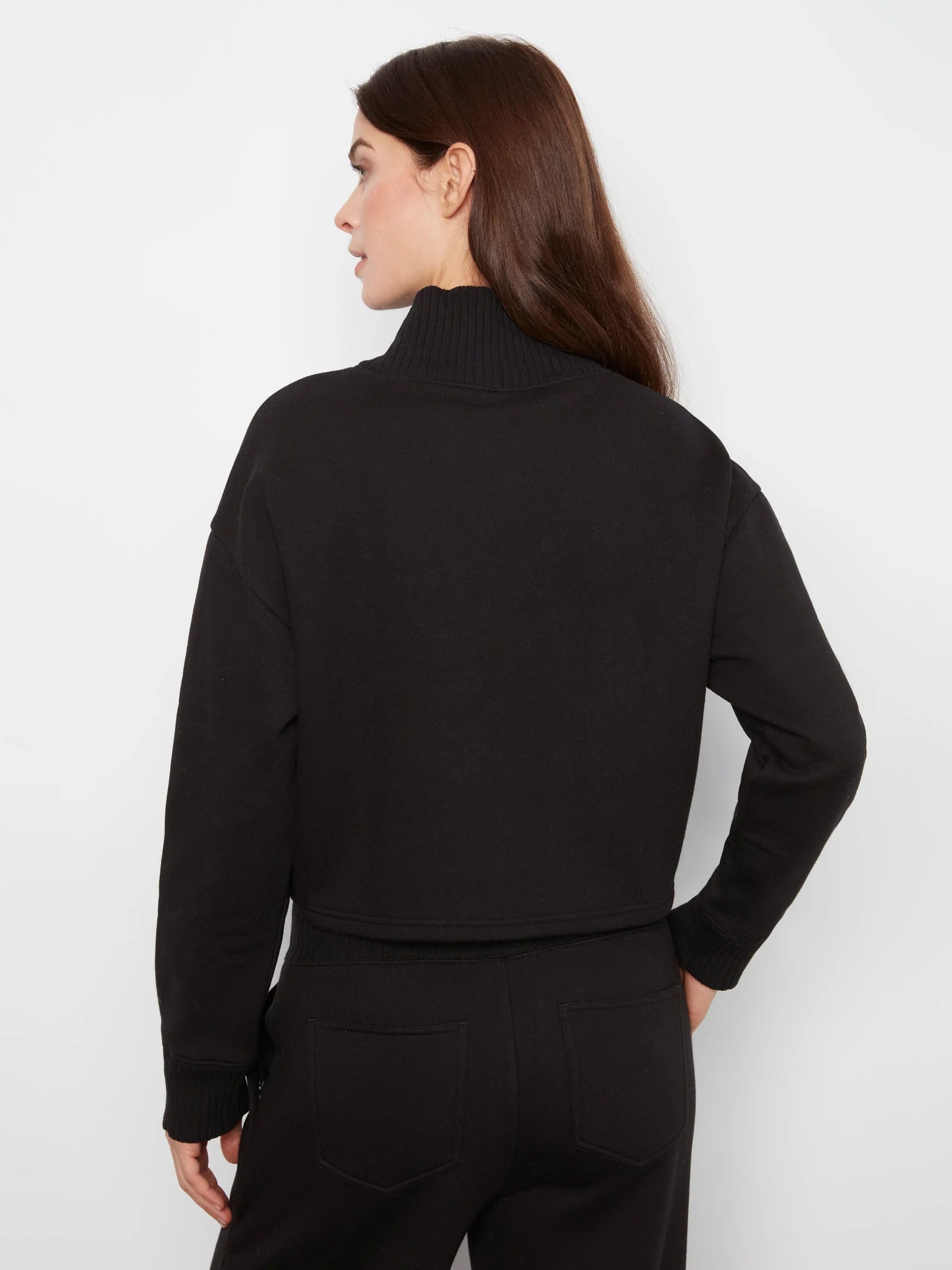 French Terry L/S Mock Neck Top
