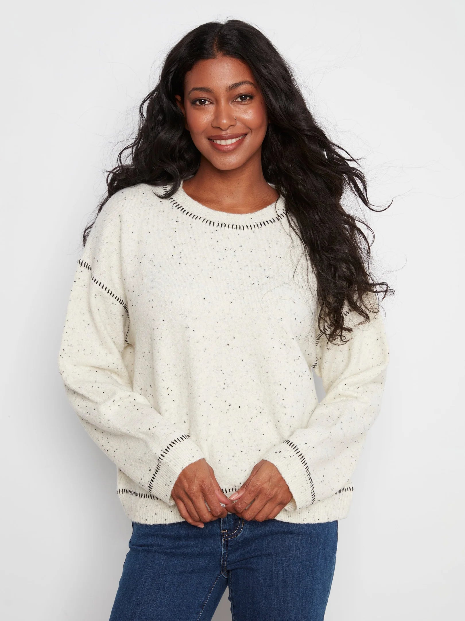 LS Drop Shoulder Crew Neck Sweater