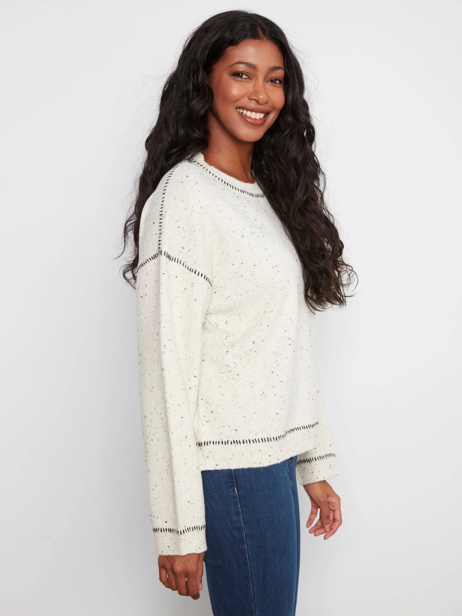 LS Drop Shoulder Crew Neck Sweater