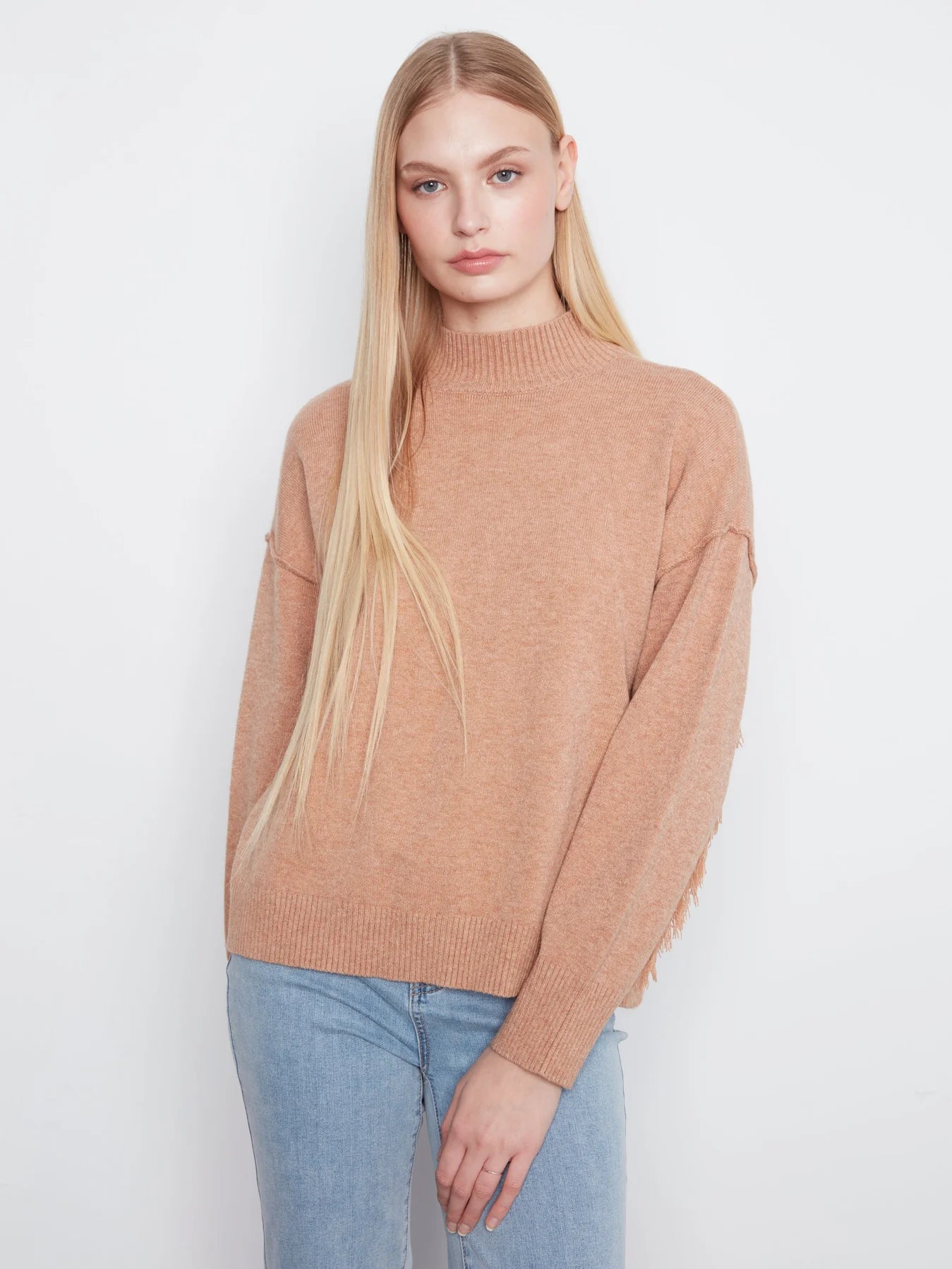 LS Drop Shoulder w/ Fringe Back