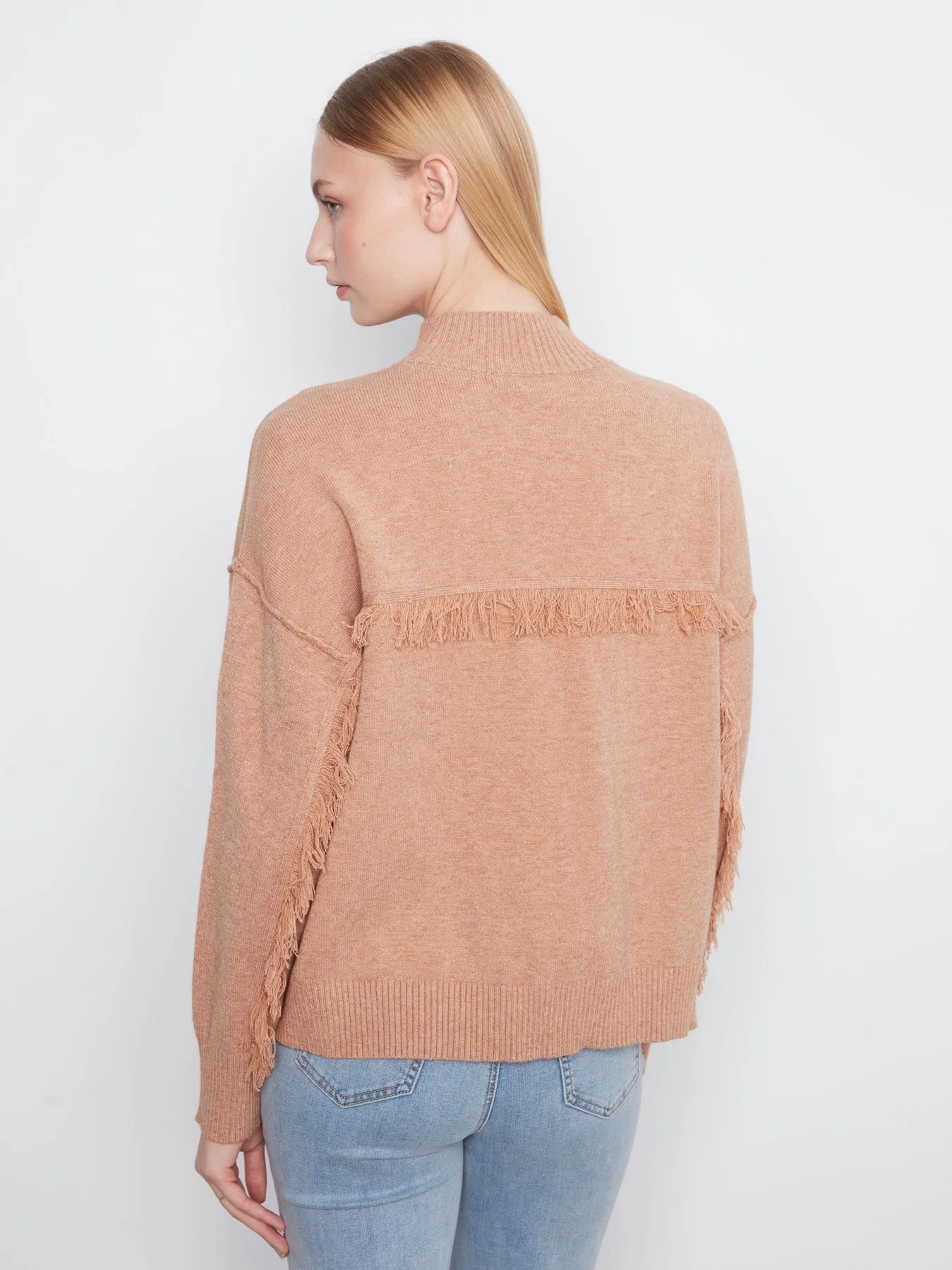 LS Drop Shoulder w/ Fringe Back