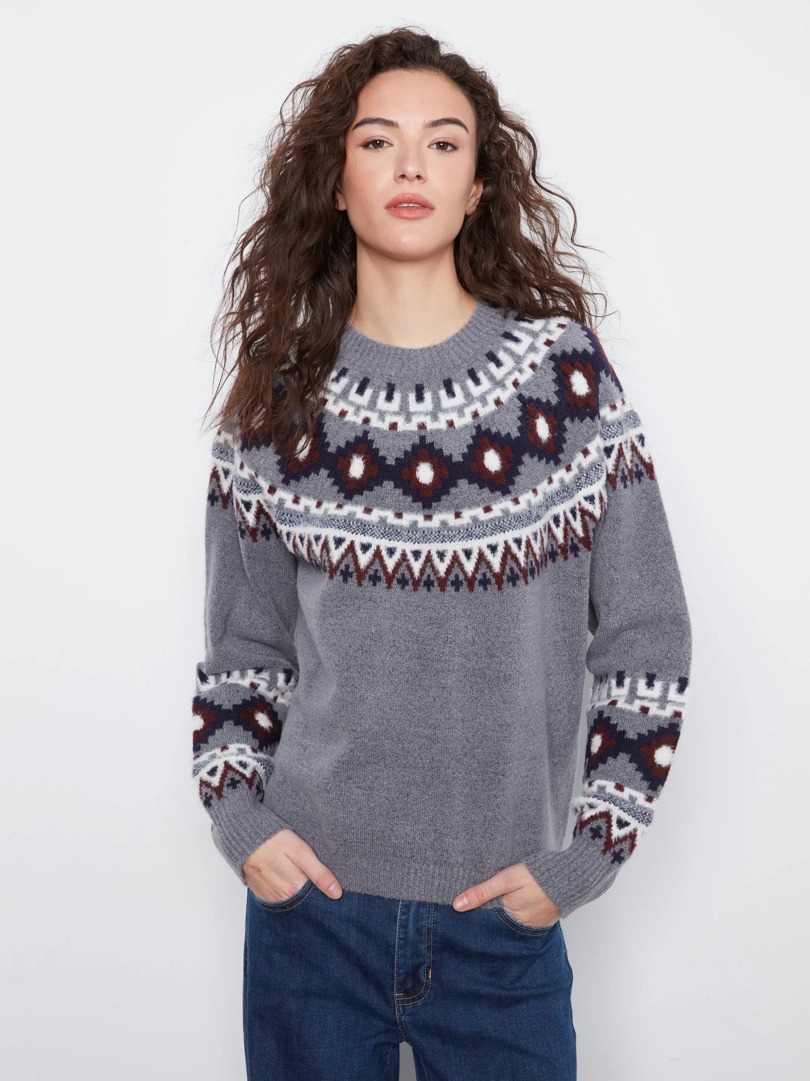Raglan LS Fair Isle Crew
