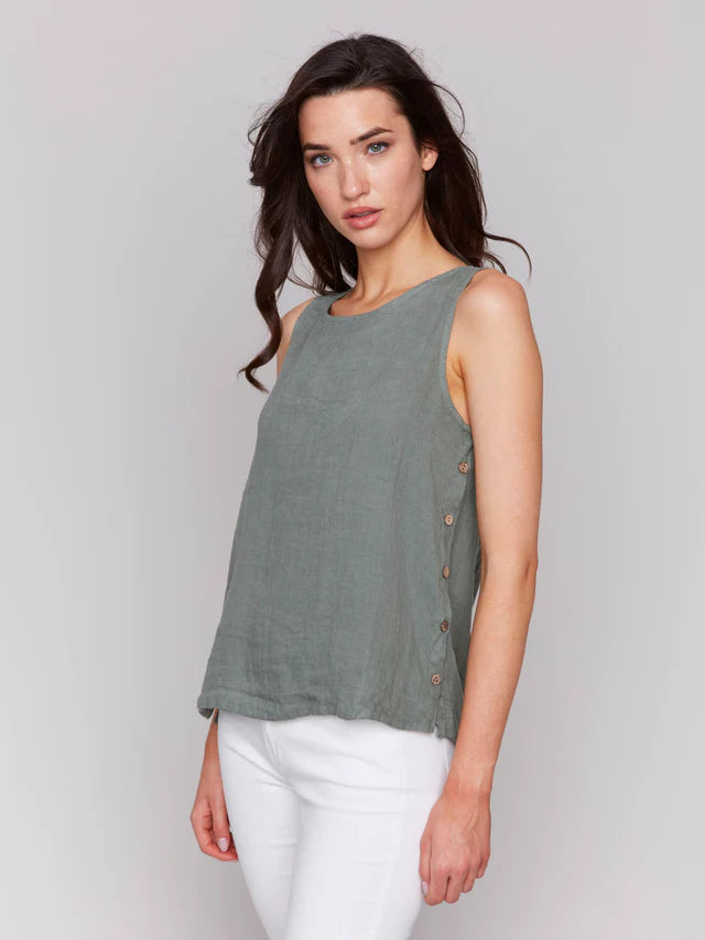 Sleeveless Linen Blouse