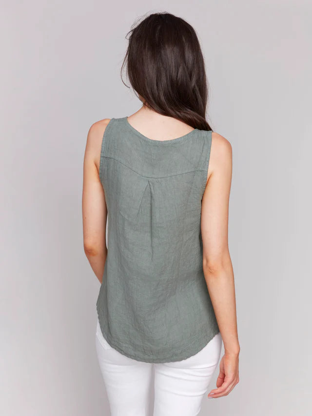 Sleeveless Linen Blouse