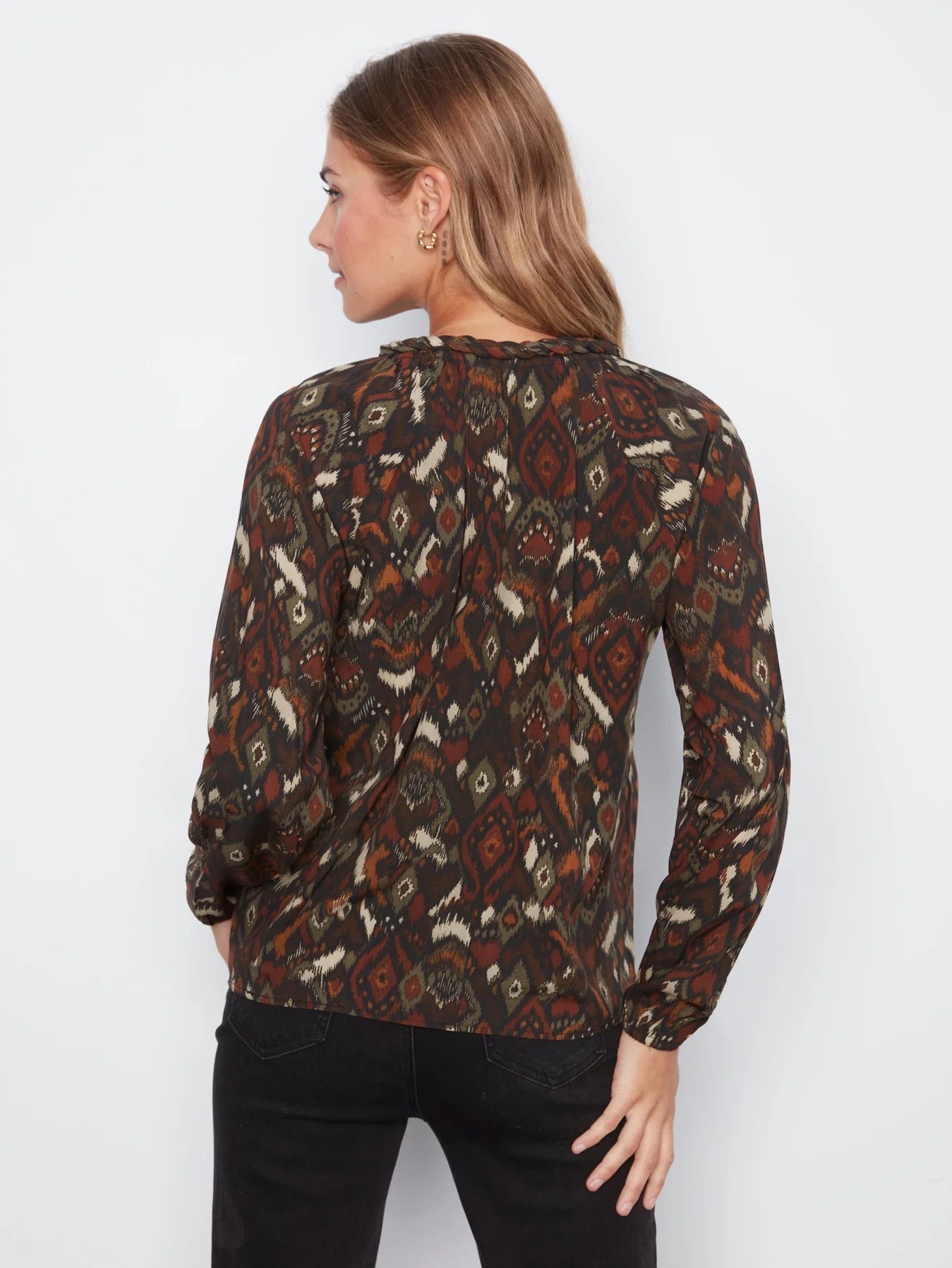 Raglan L/S Notch Neck Blouse