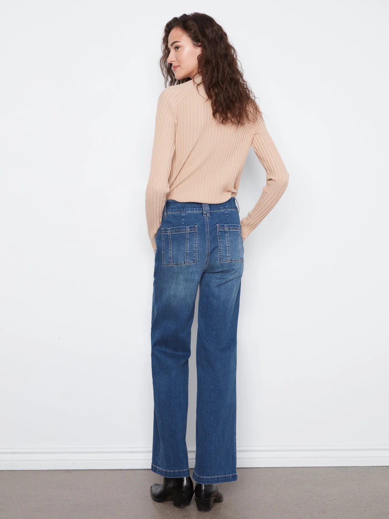 Wide Leg w/ Patch Pocket & Double Front Button Denim