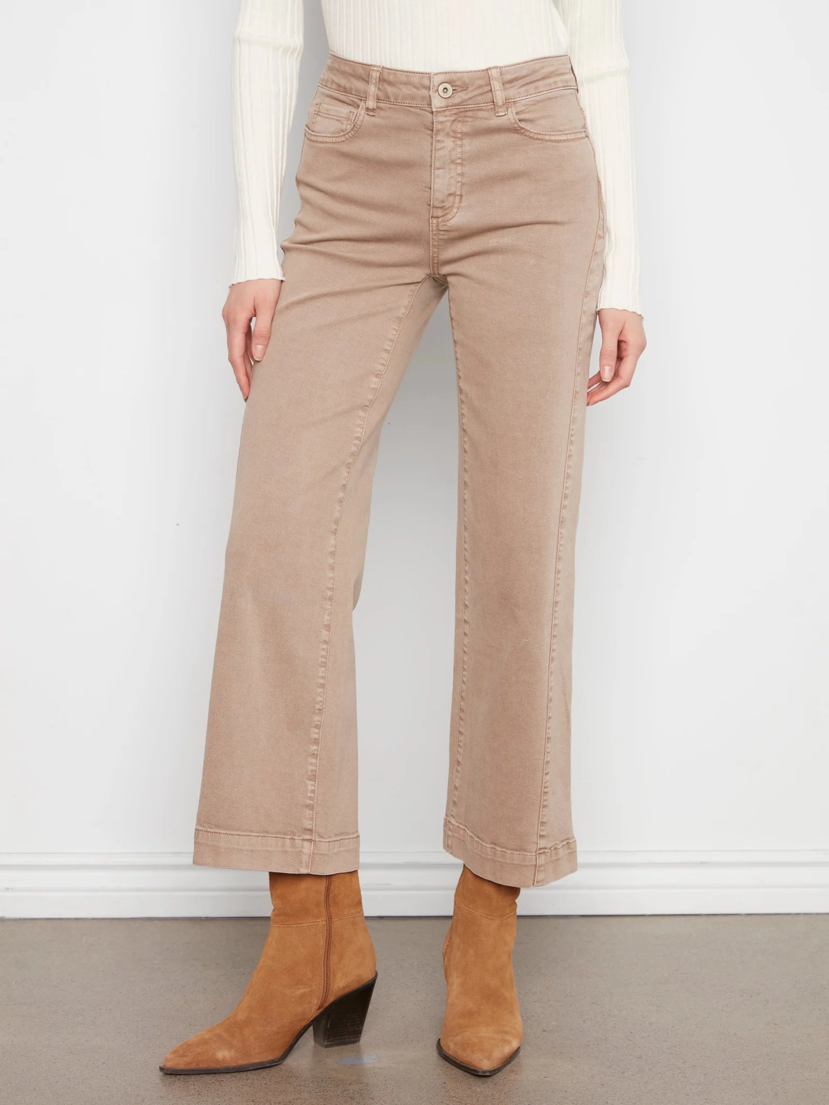 Wide Leg Colored Twill Pants