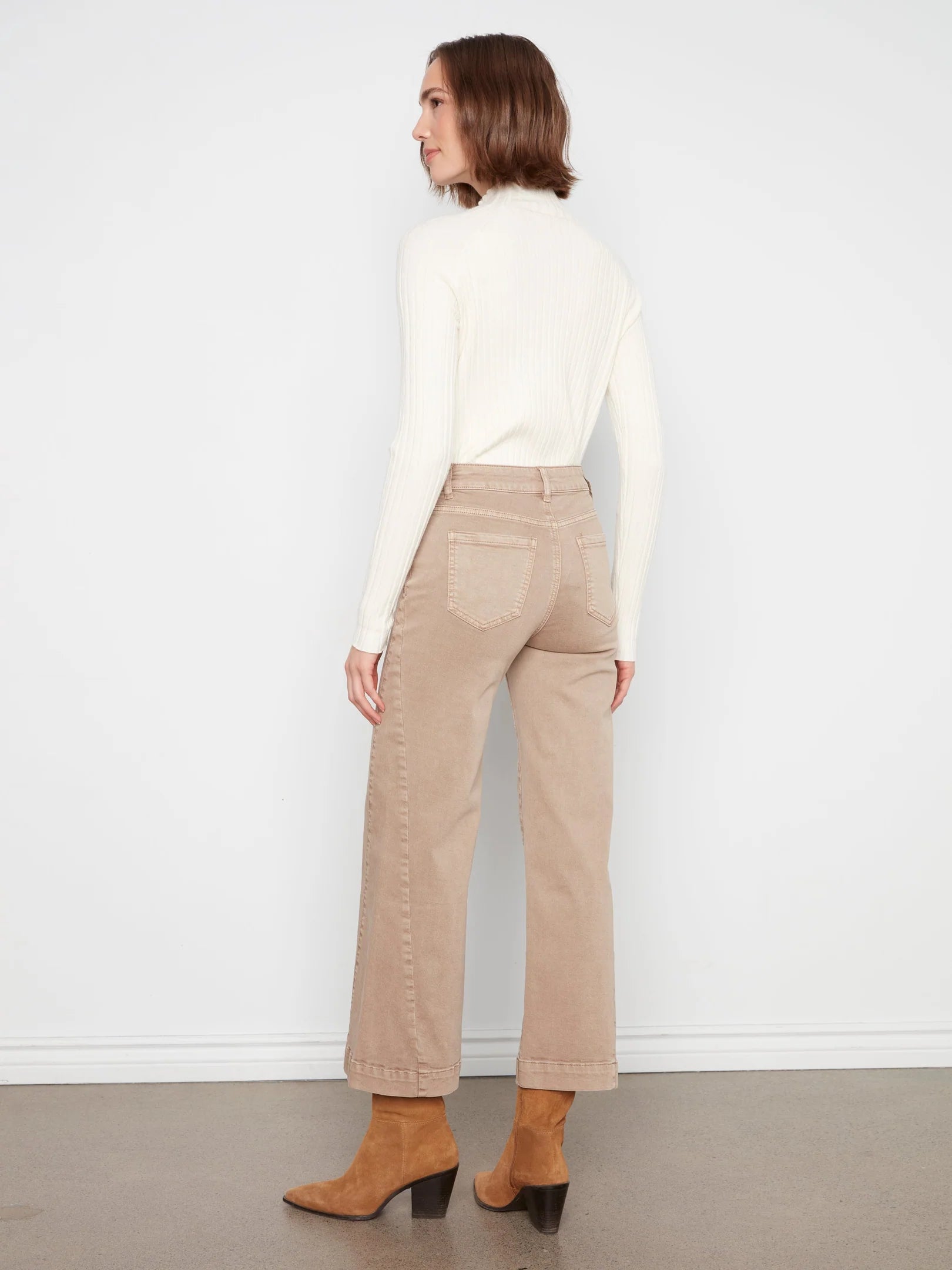 Wide Leg Colored Twill Pants