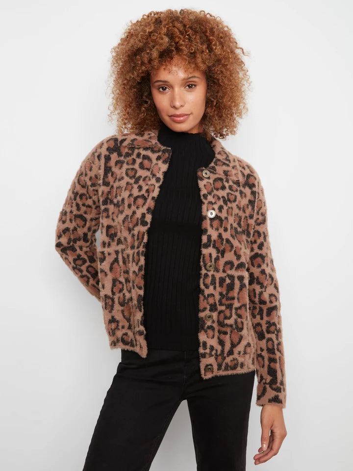 Eyelash Yarn Jacquard Jacket