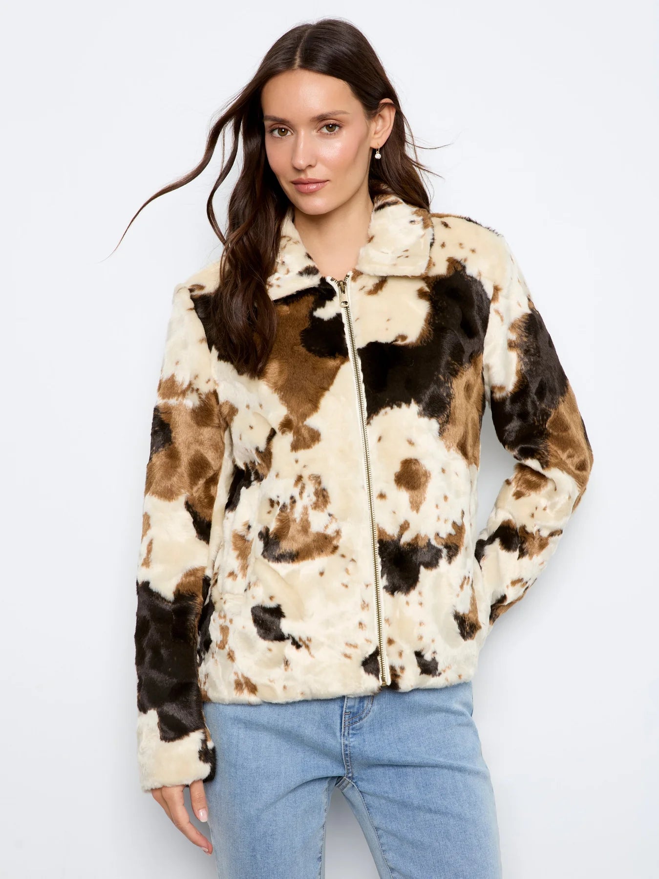 Vegan Fur Cowhide Jacket