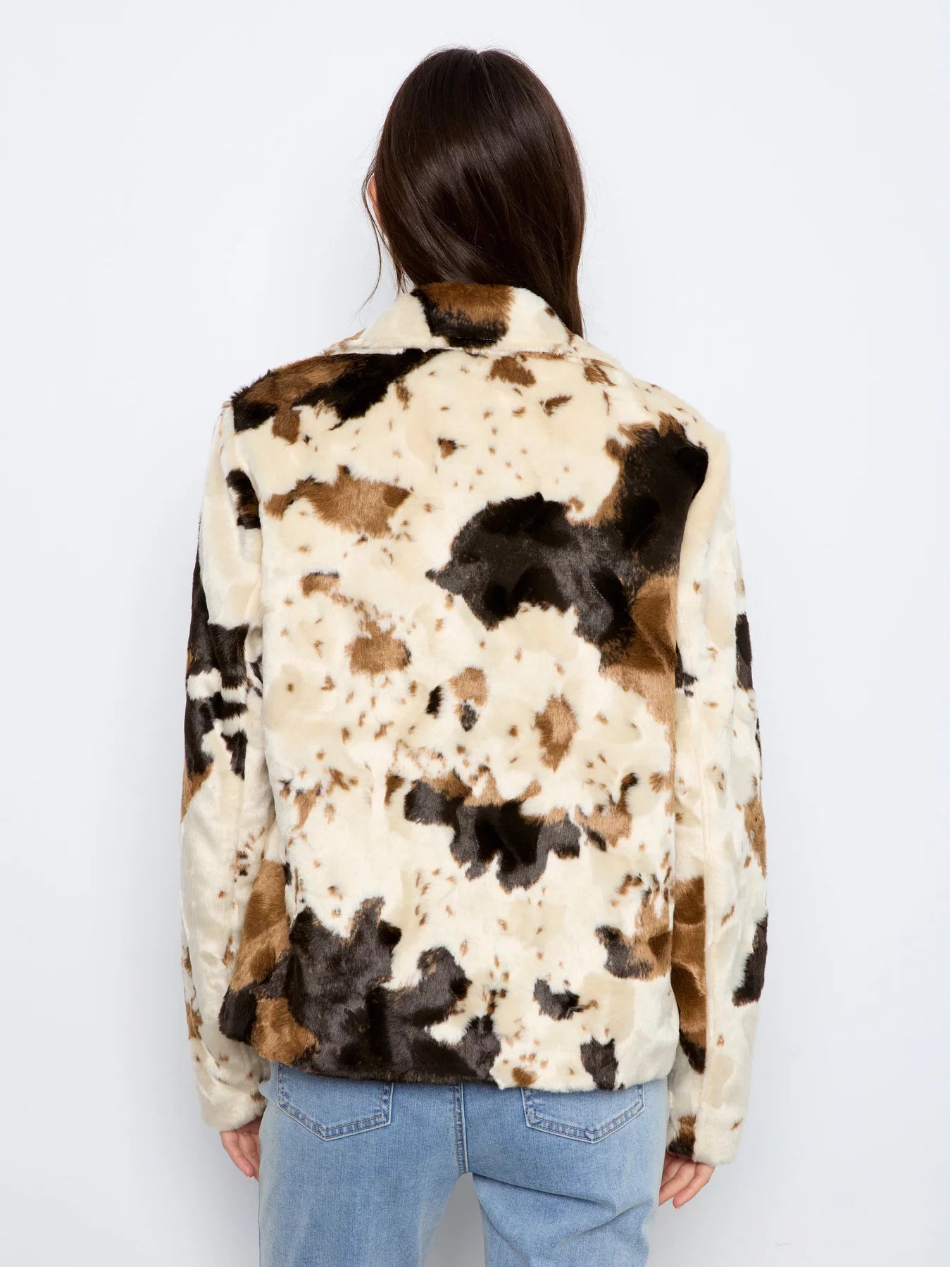 Vegan Fur Cowhide Jacket