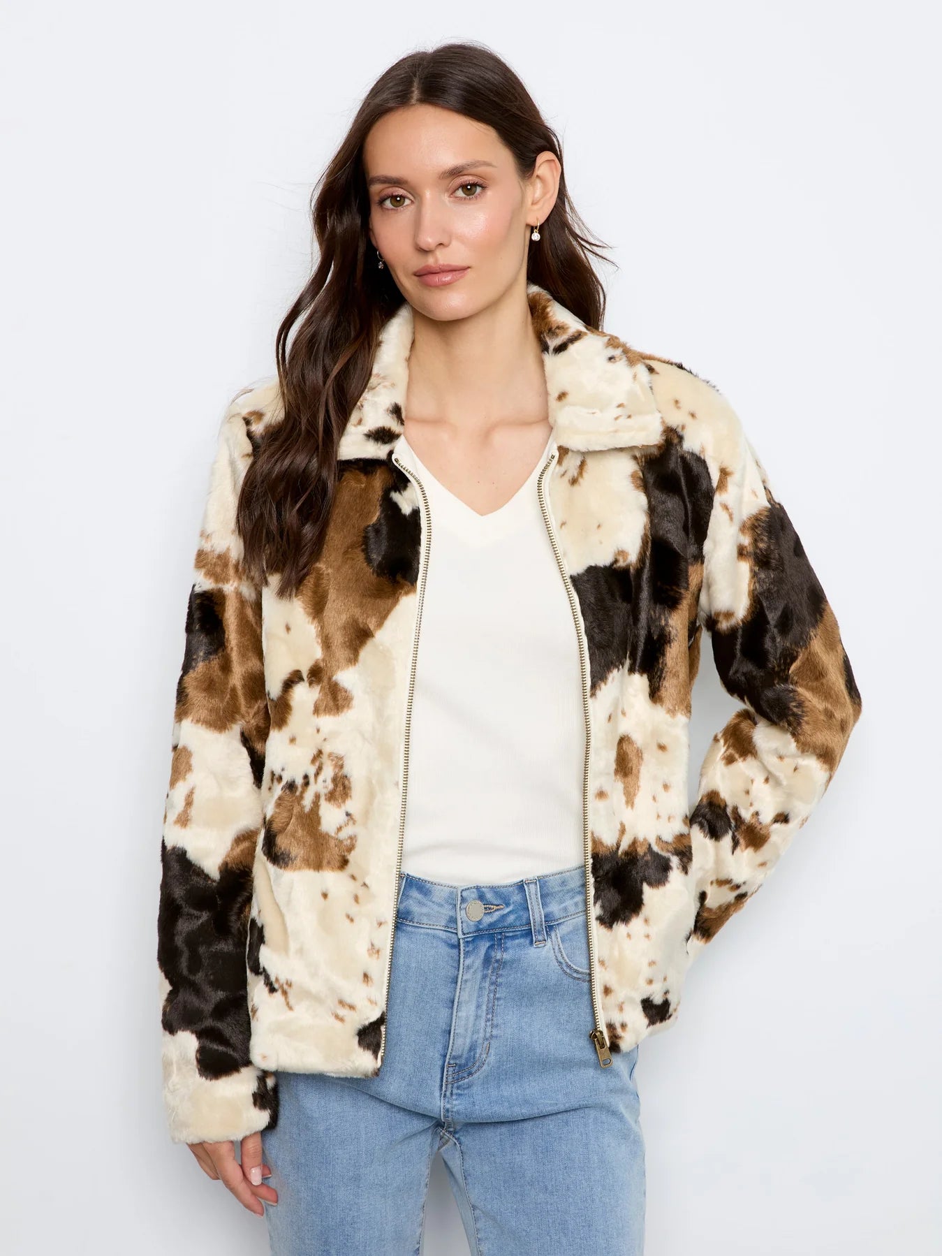 Vegan Fur Cowhide Jacket