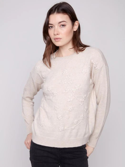 Sweater With Tonal Emb.