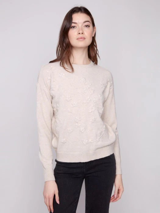 Sweater With Tonal Emb.