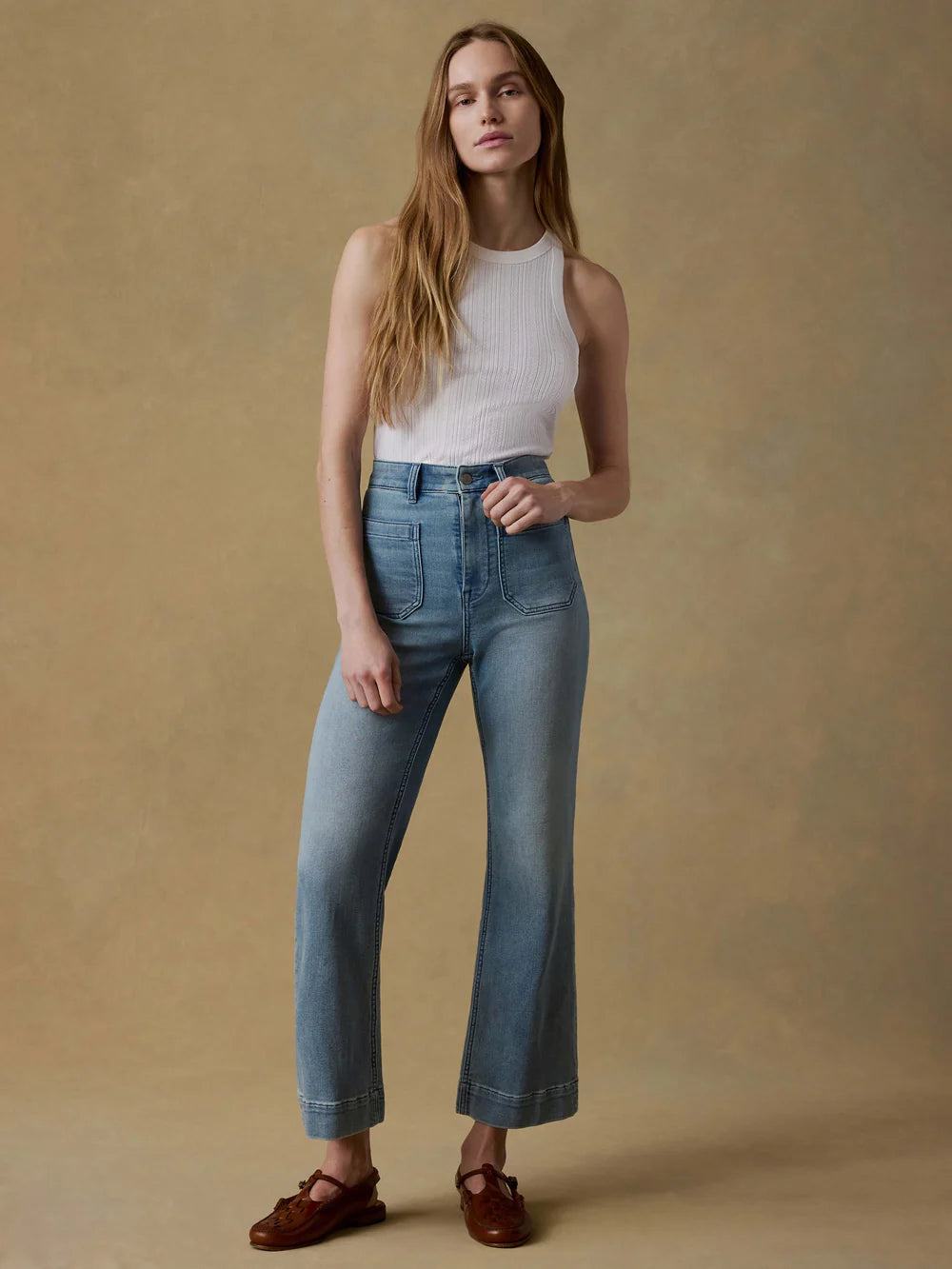 Stretch Terry Patch Pocket Ankle Pant