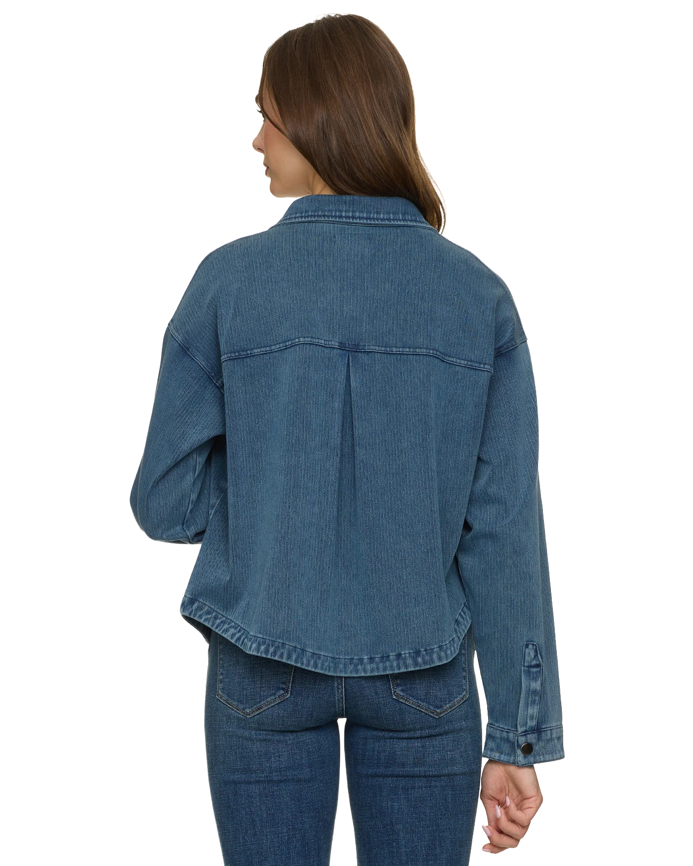 Roslyn Stretch Denim Herringbone Shirt Jacket