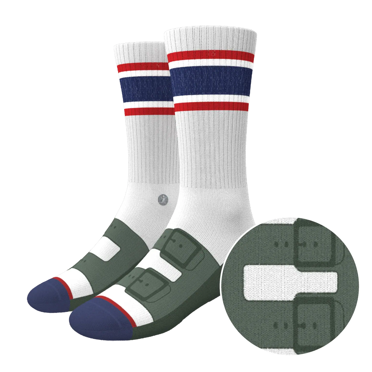 The Granola | Strap Sandal Heel Hammock Crew Socks