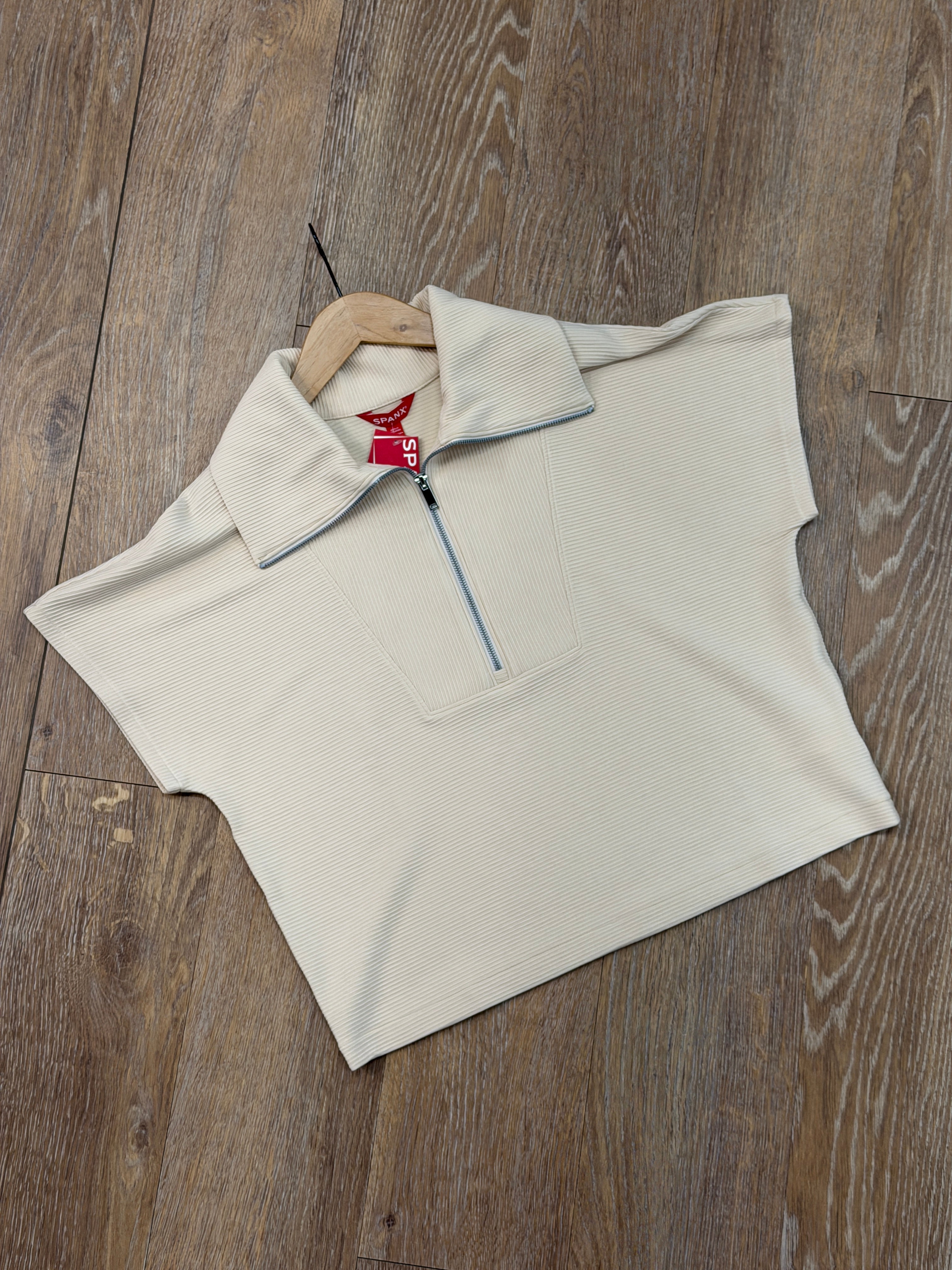 Spanx Airessentials® French Rib Short Sleeve Half Zip