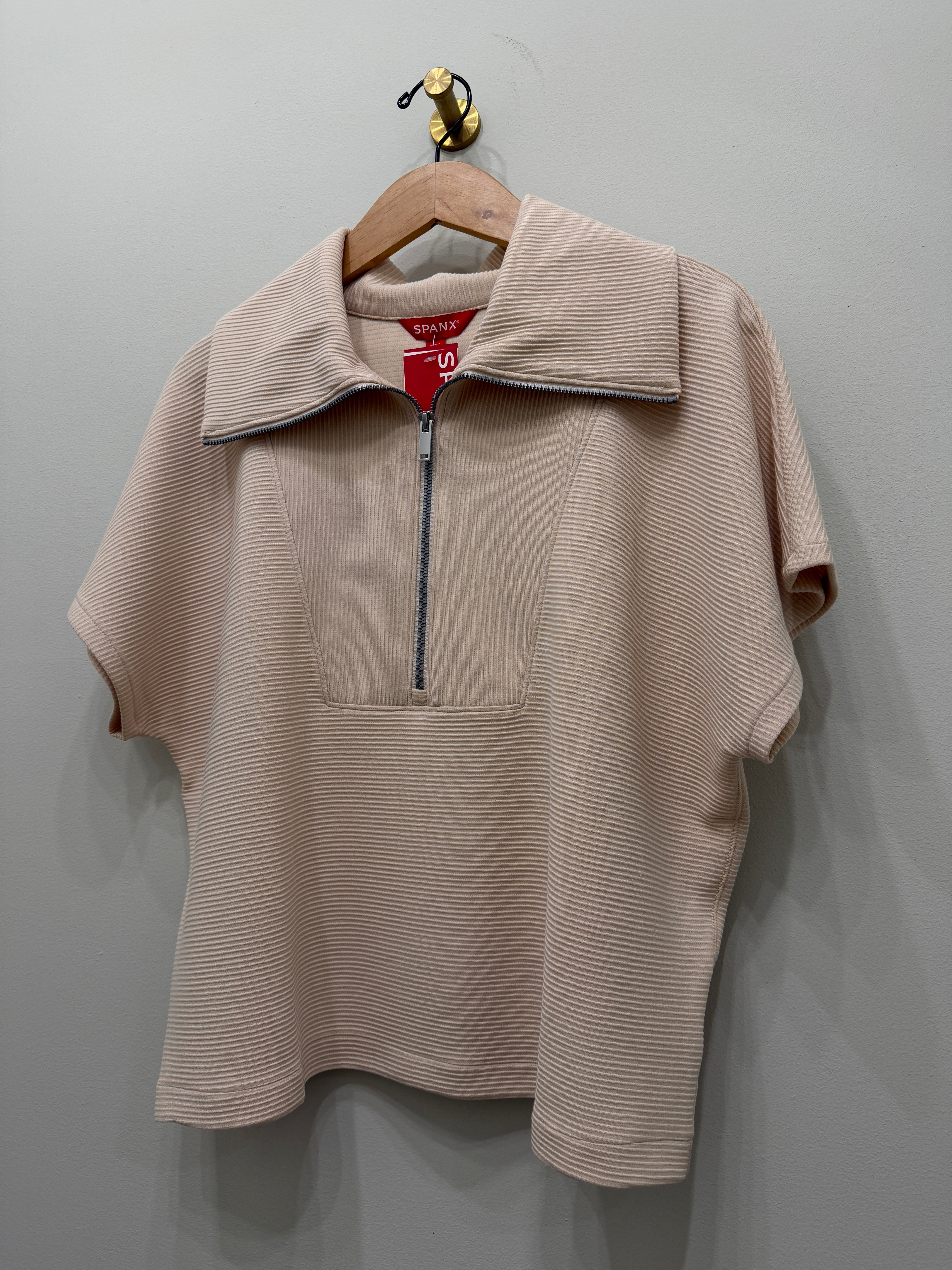 Spanx Airessentials® French Rib Short Sleeve Half Zip