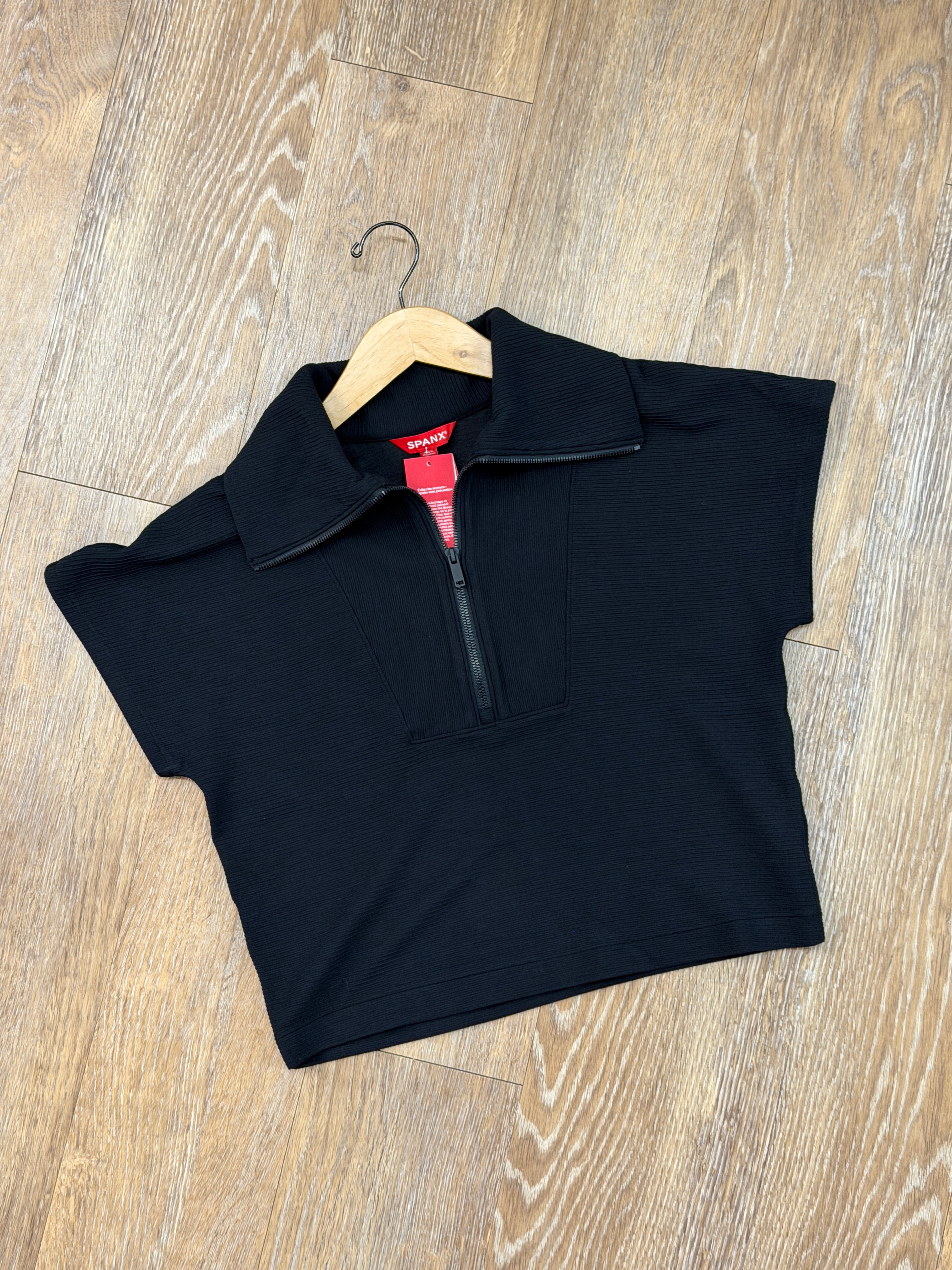 Spanx Airessentials® French Rib Short Sleeve Half Zip