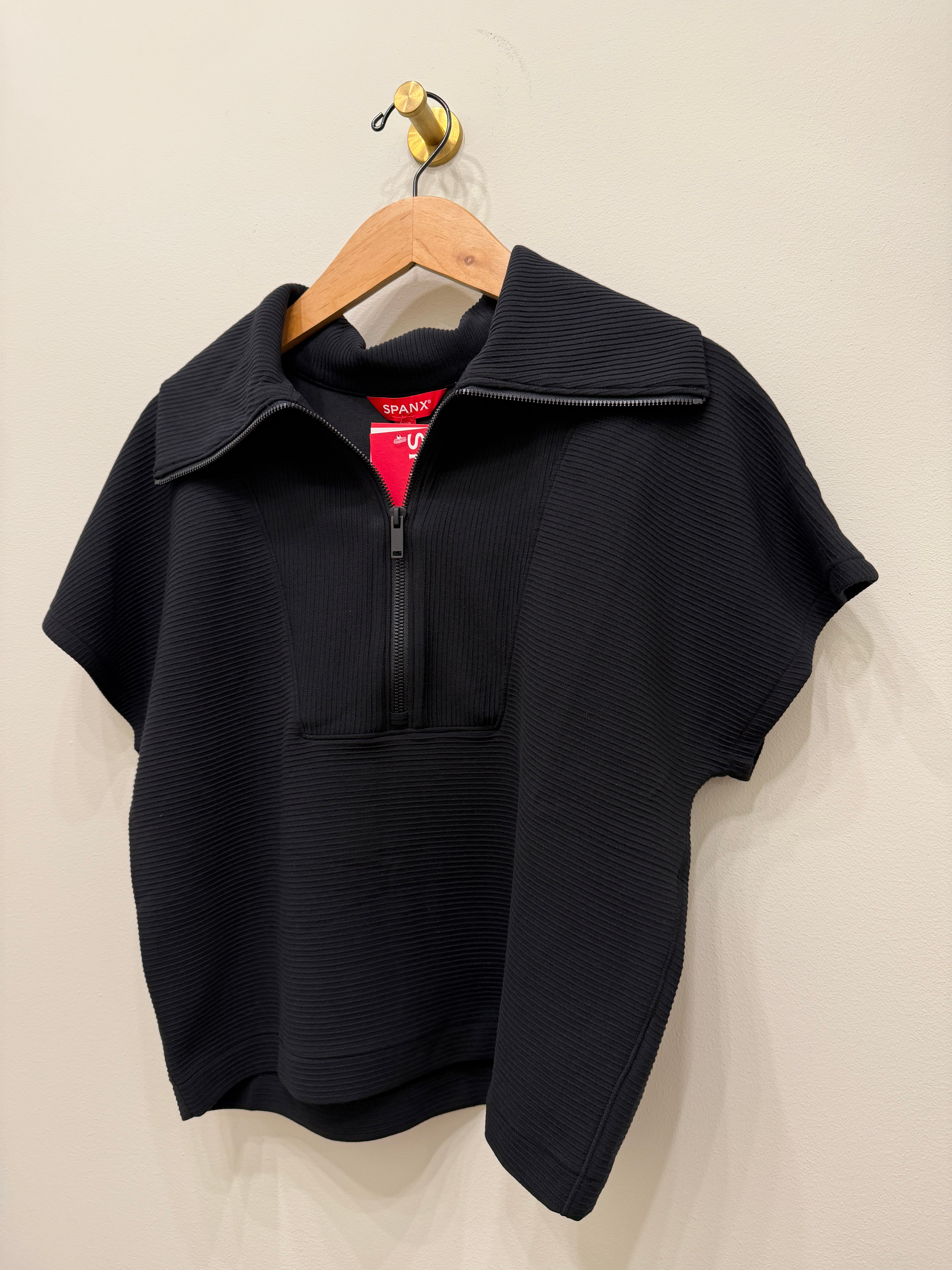 Spanx Airessentials® French Rib Short Sleeve Half Zip