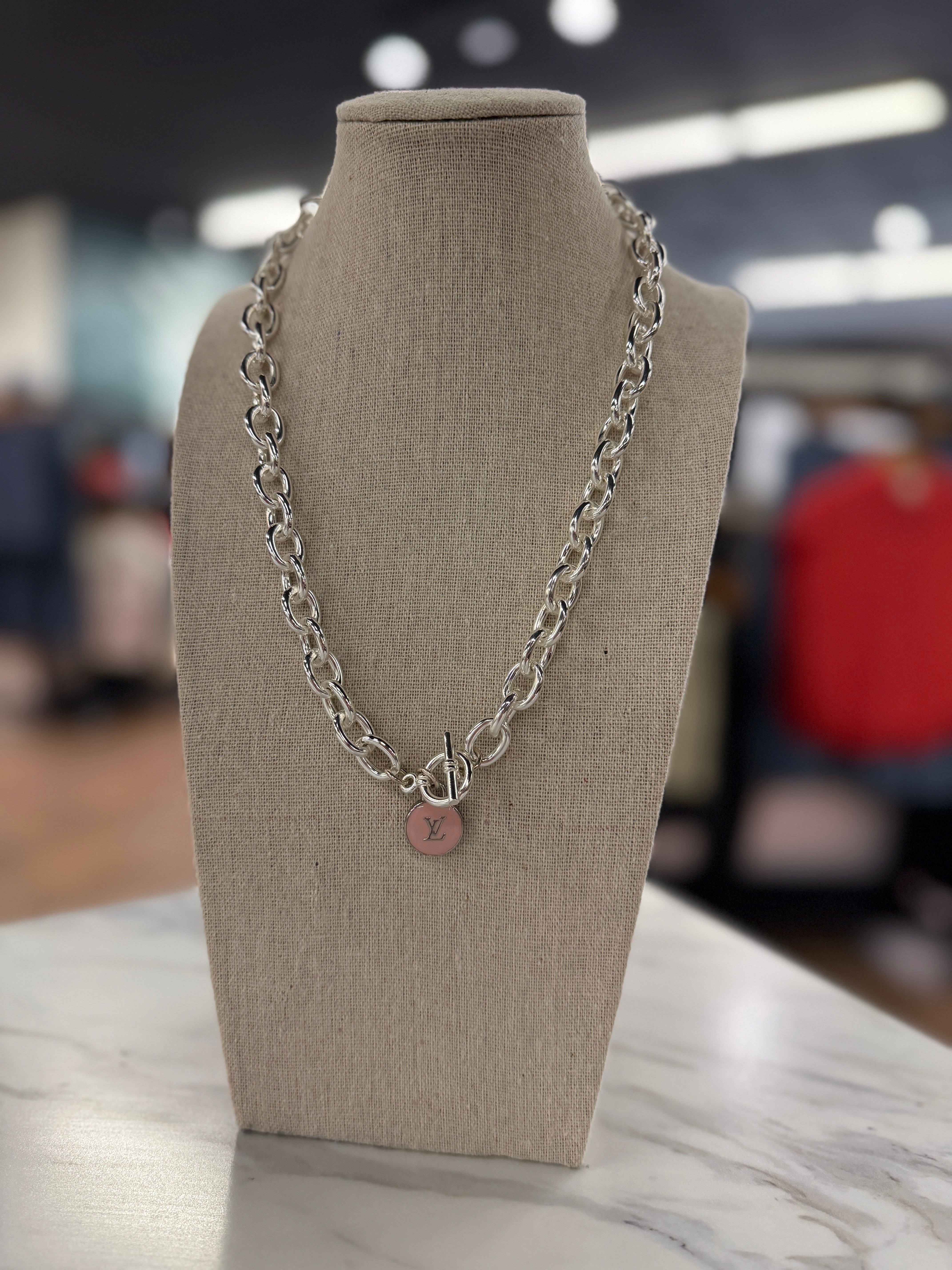 Large Silver Rolo Toggle 18"