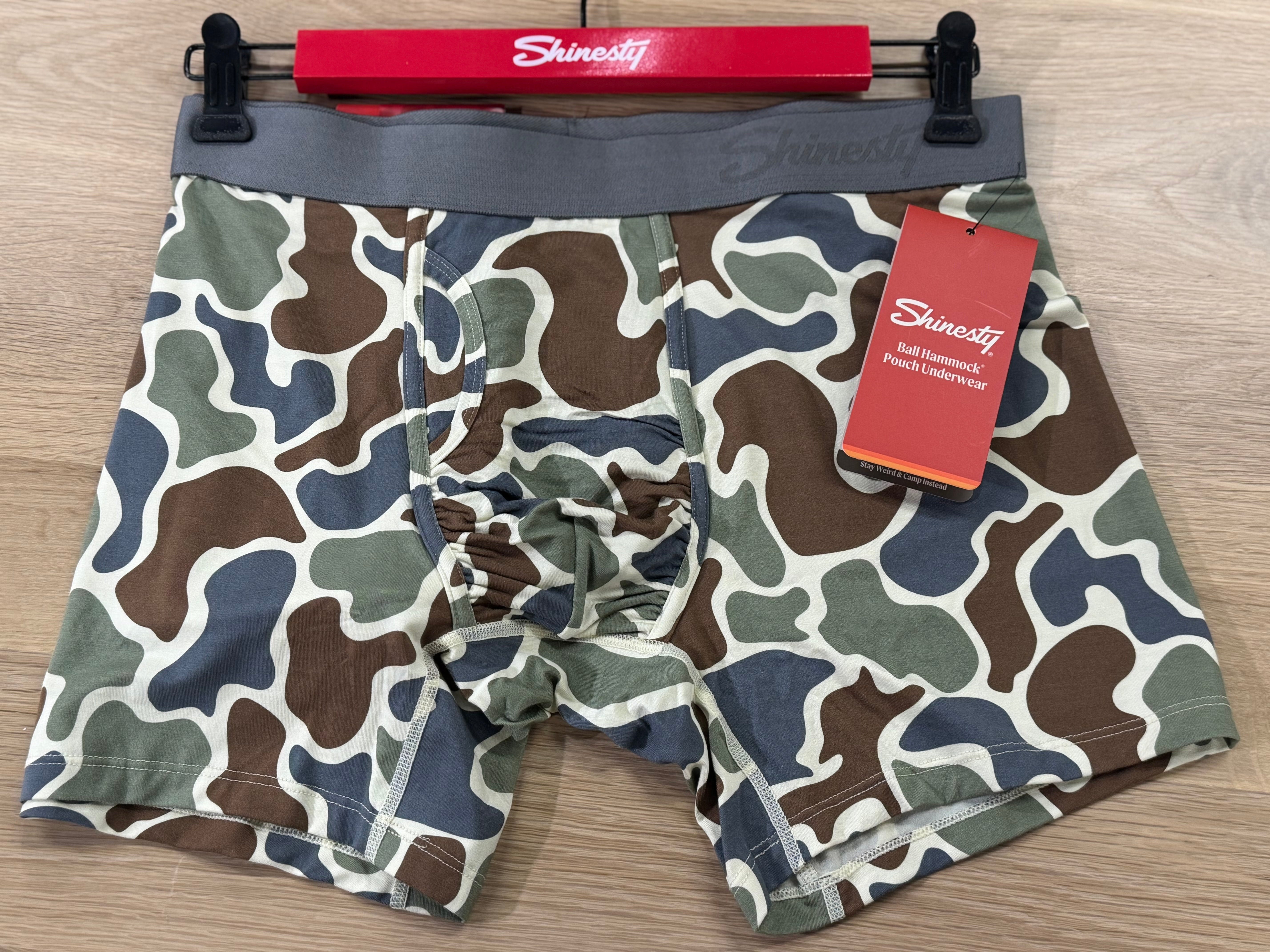 The Blender | Grey Duck Camo Ball Hammock Pouch Underwear with Fly