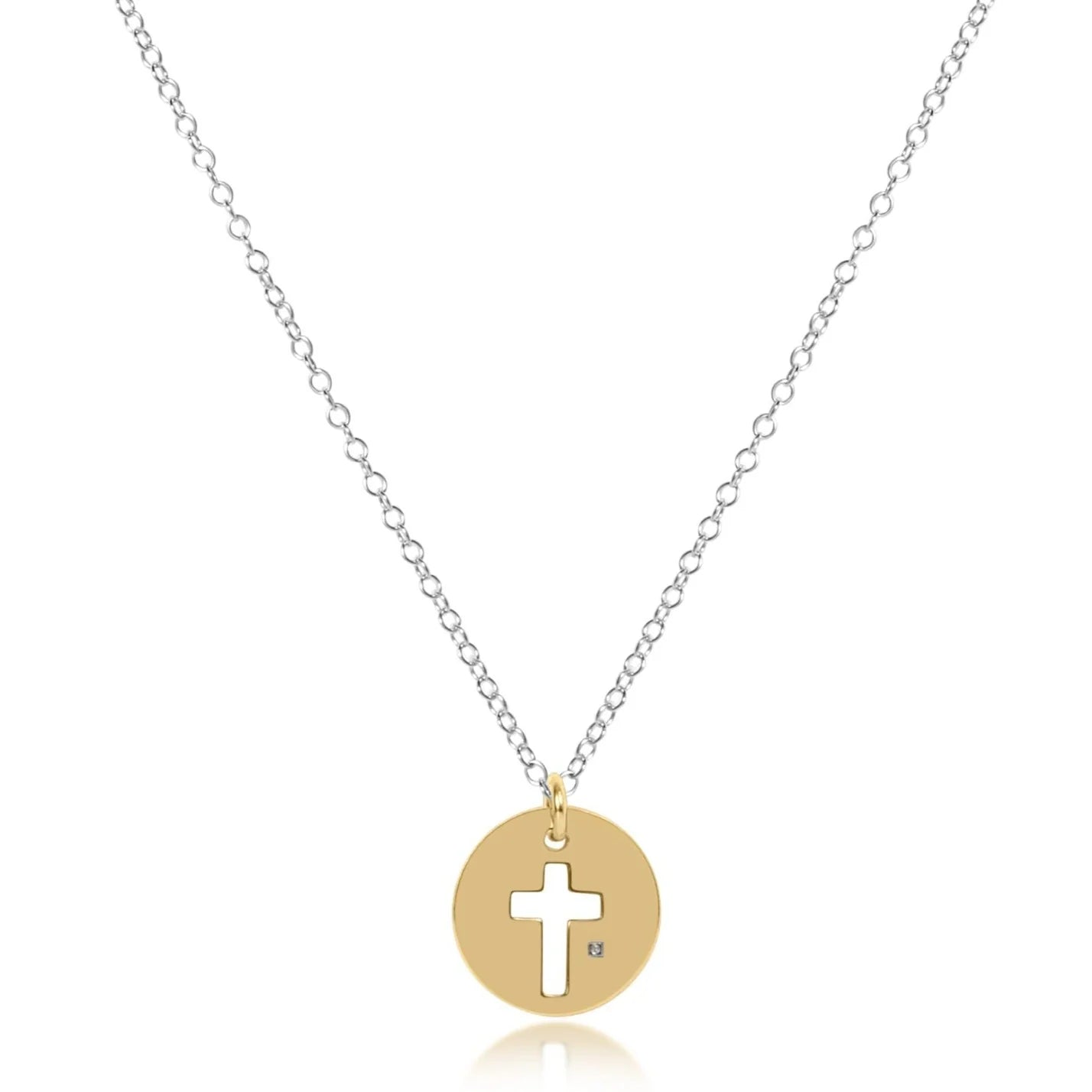 Blessed Mixed Metal Disc Necklace