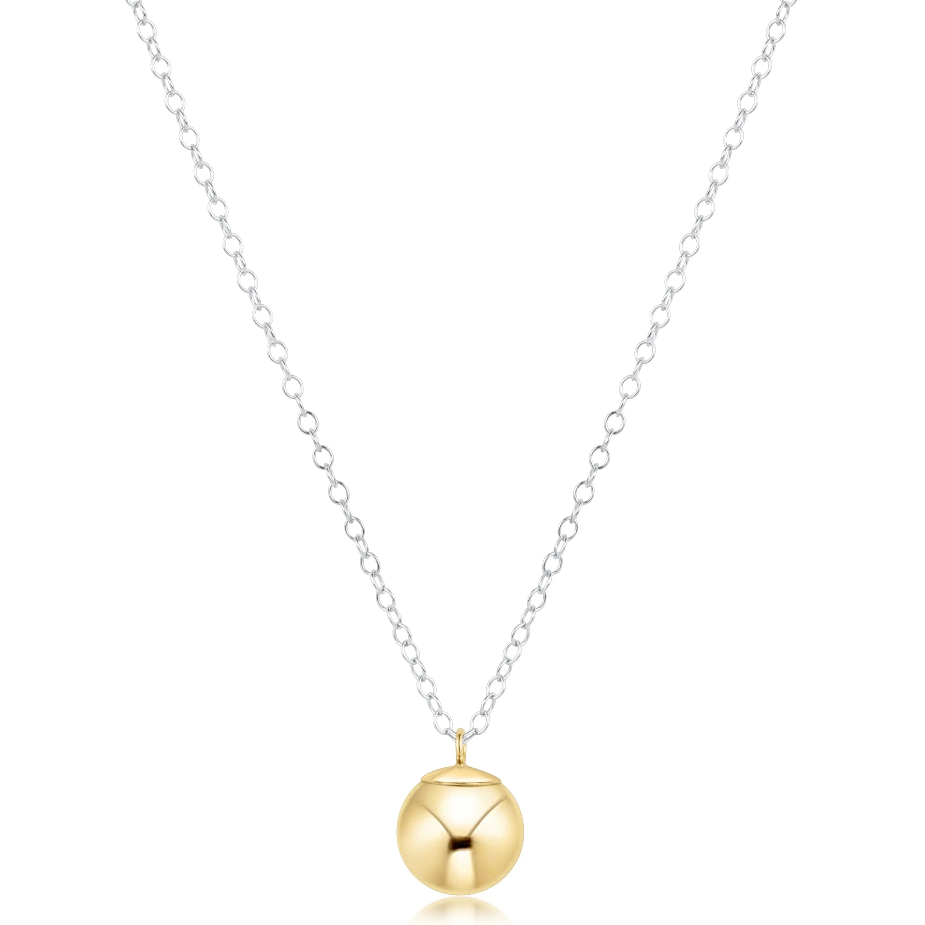 Classic Mixed Metal 10mm Charm Necklace